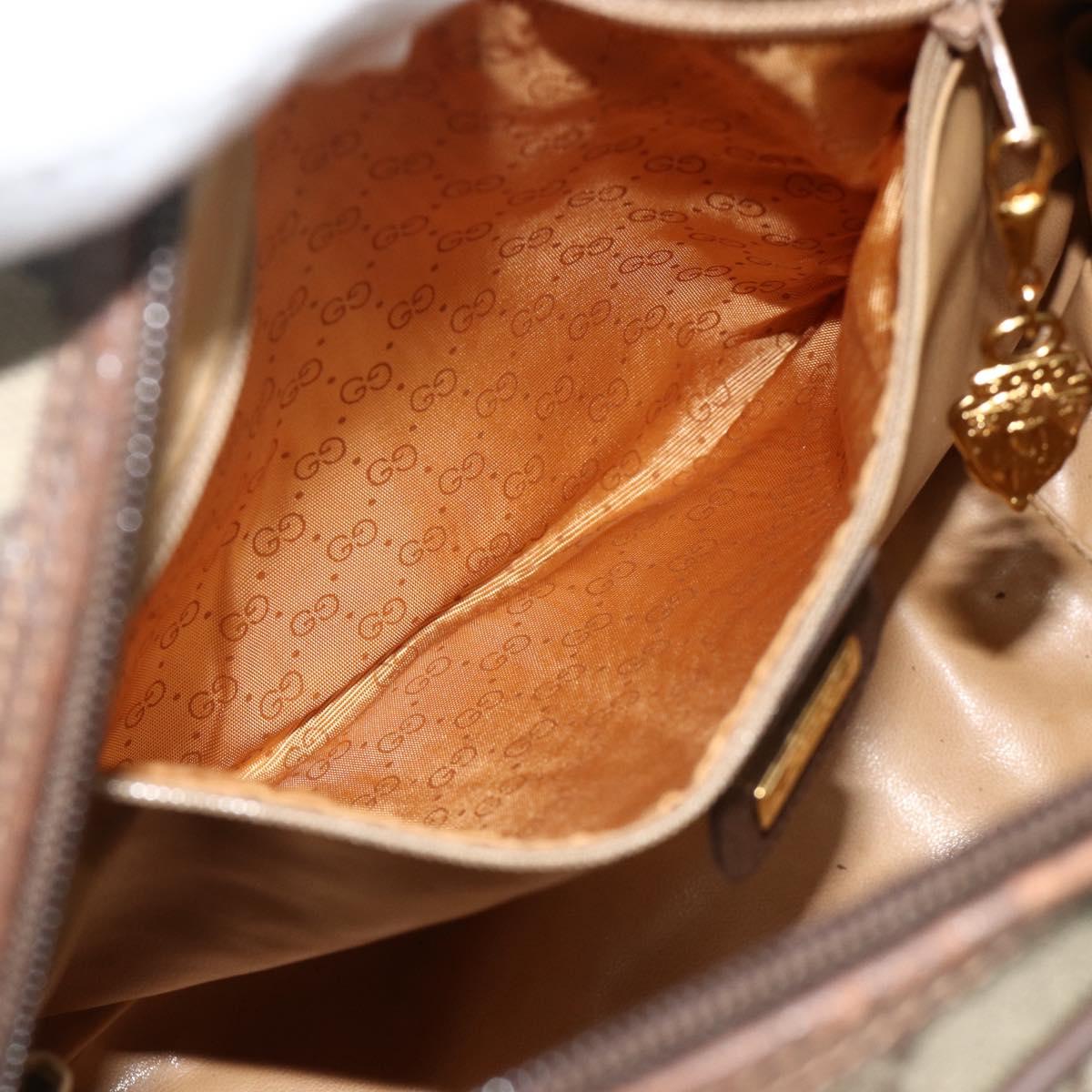 GUCCI GG Supreme Hand Bag PVC Beige Gold 000 58 6090 Auth 178240A