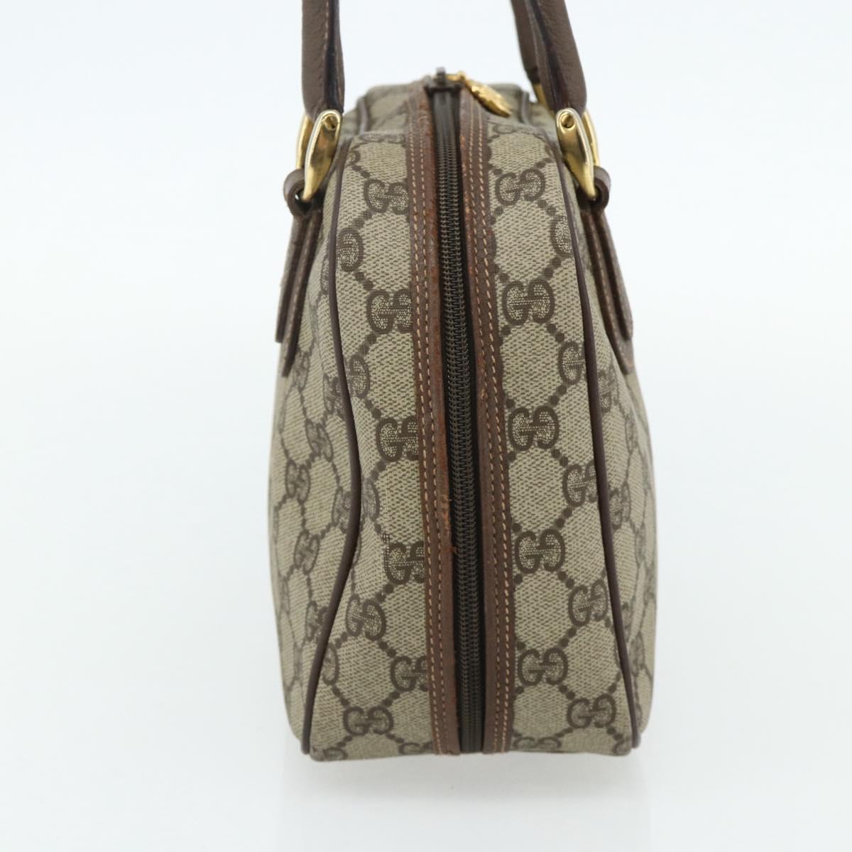 GUCCI GG Supreme Hand Bag PVC Beige Gold 000 58 6090 Auth 178240A