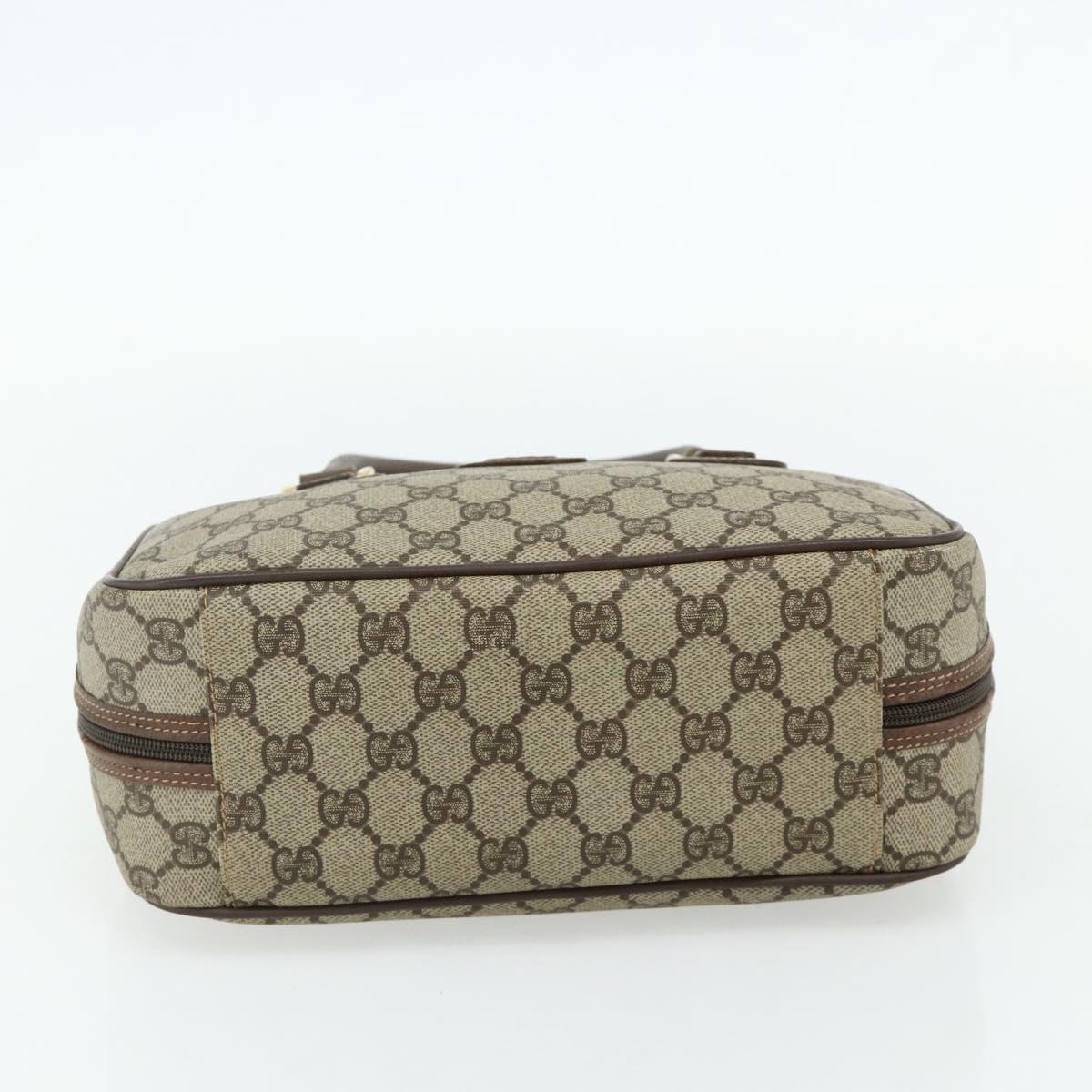 GUCCI GG Supreme Hand Bag PVC Beige Gold 000 58 6090 Auth 178240A