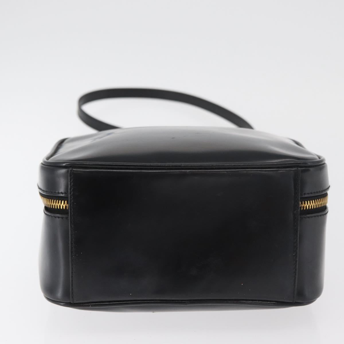 GUCCI Bamboo Hand Bag Leather 2way Black Gold Auth 178244