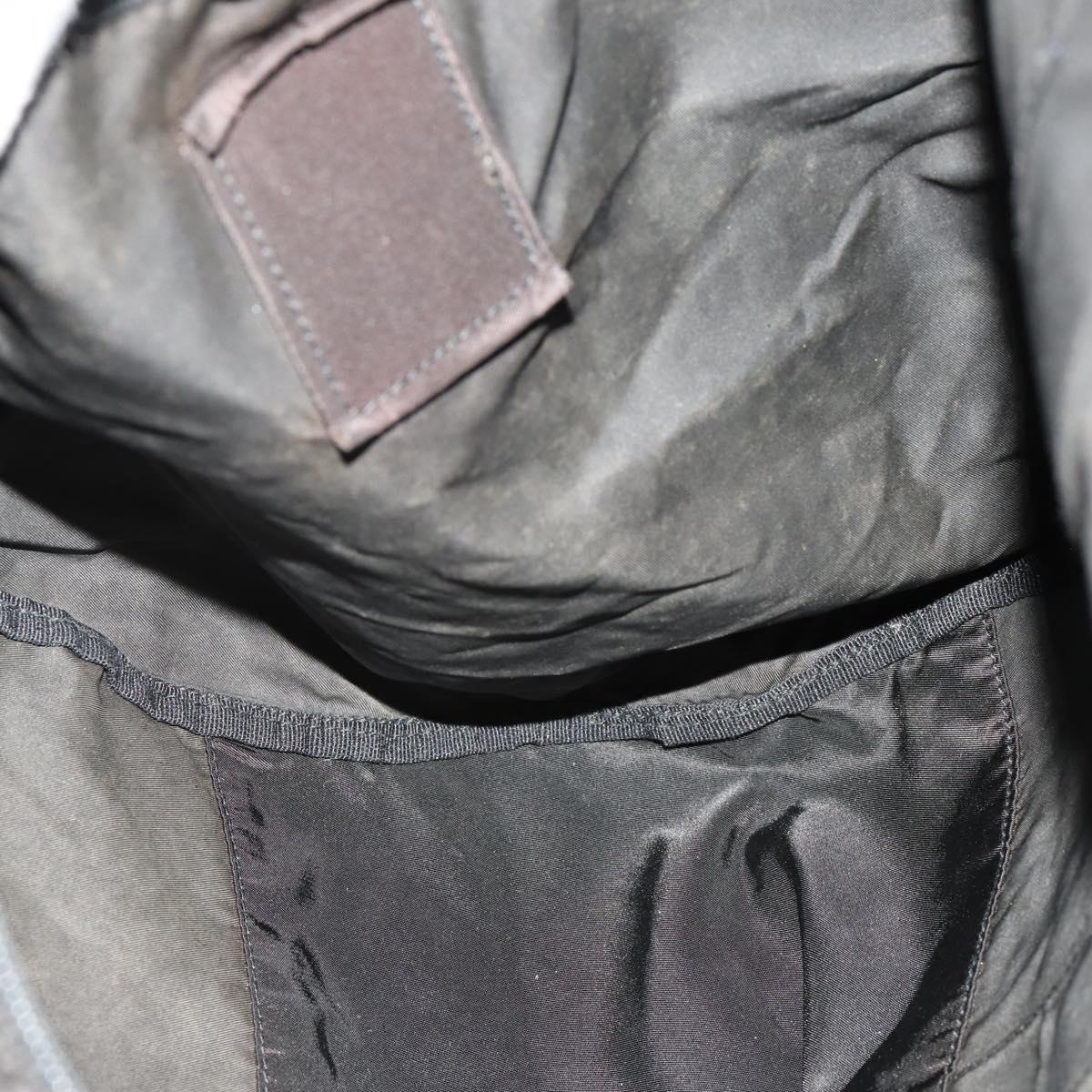 PRADA Boston Bag Nylon 2way Black Silver Auth 178245