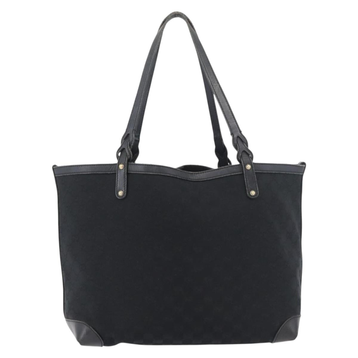 GUCCI Tote Bag Canvas Black Gold 247209 Auth 178246