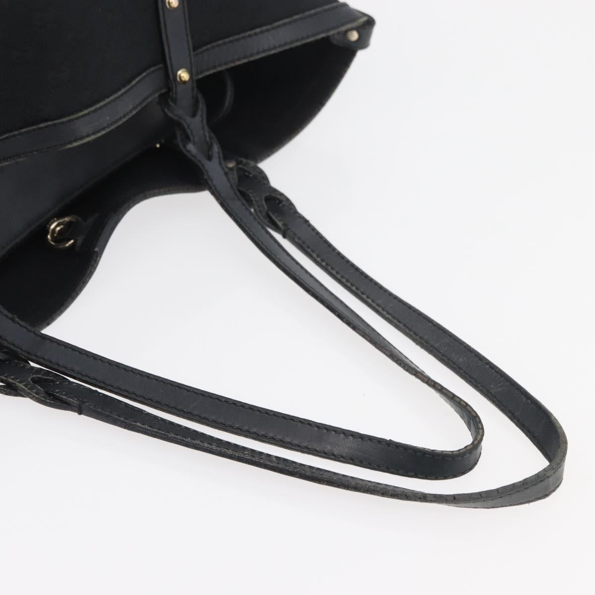 GUCCI Tote Bag Canvas Black Gold 247209 Auth 178246