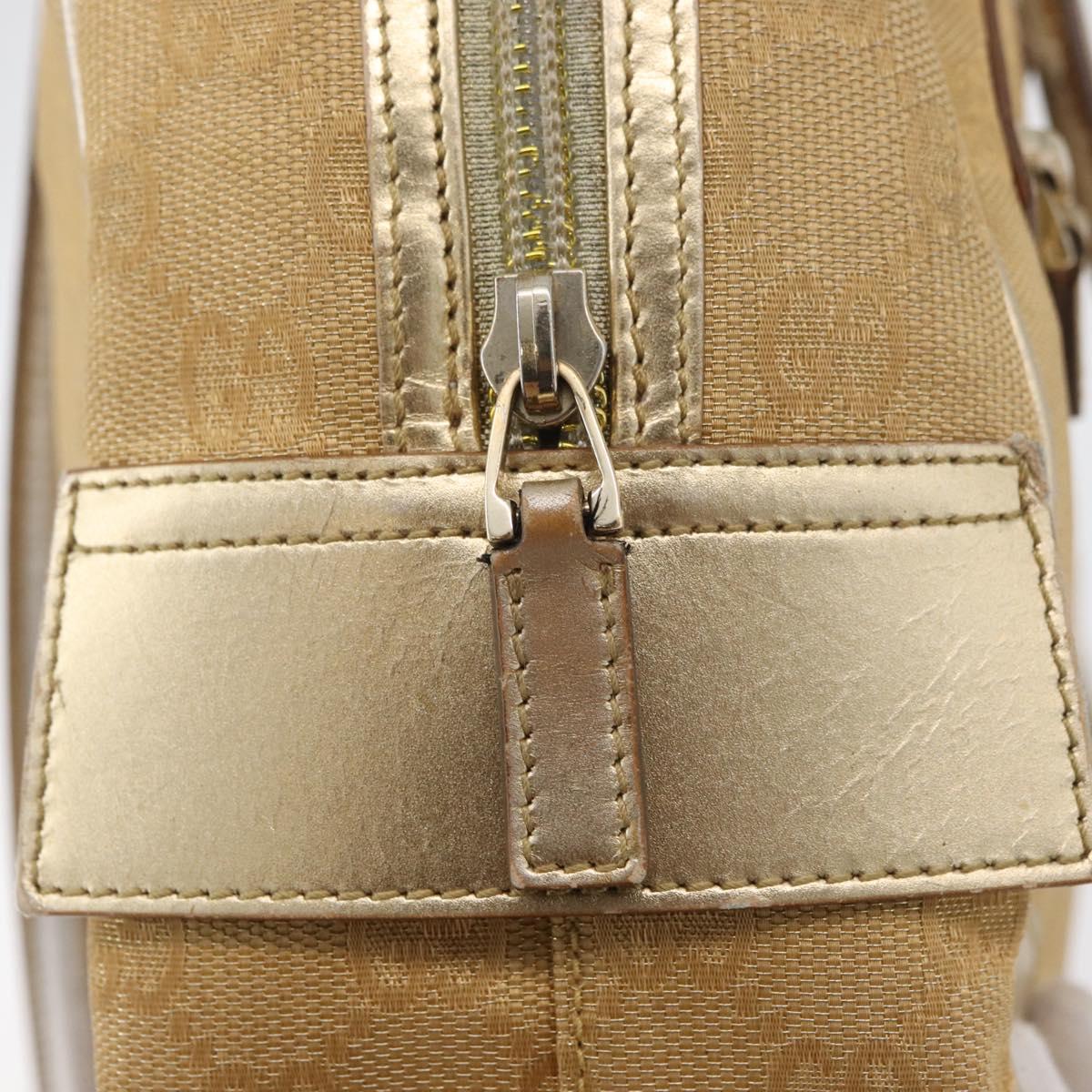 GUCCI GG Canvas Hand Bag Gold 002 1115 Auth 178250