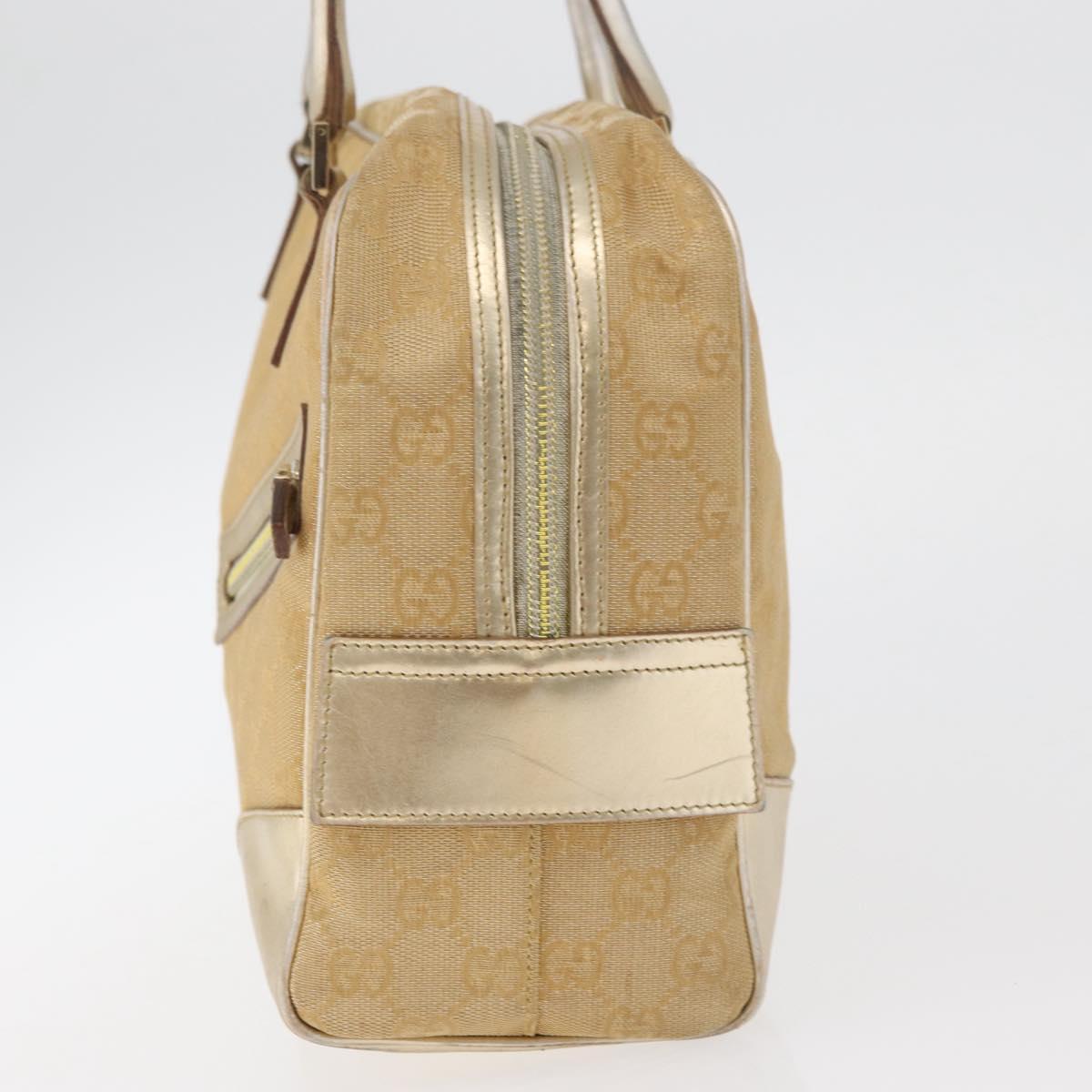 GUCCI GG Canvas Hand Bag Gold 002 1115 Auth 178250
