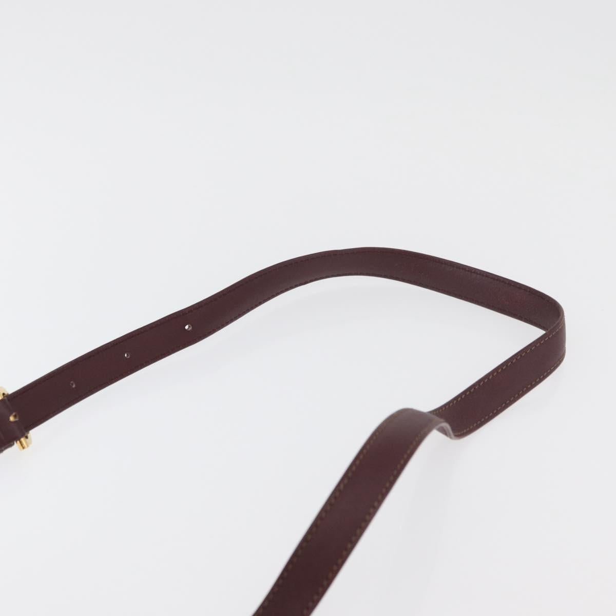 CARTIER Must Line Purse Shoulder Bag Leather Bordeaux Gold Auth 178254