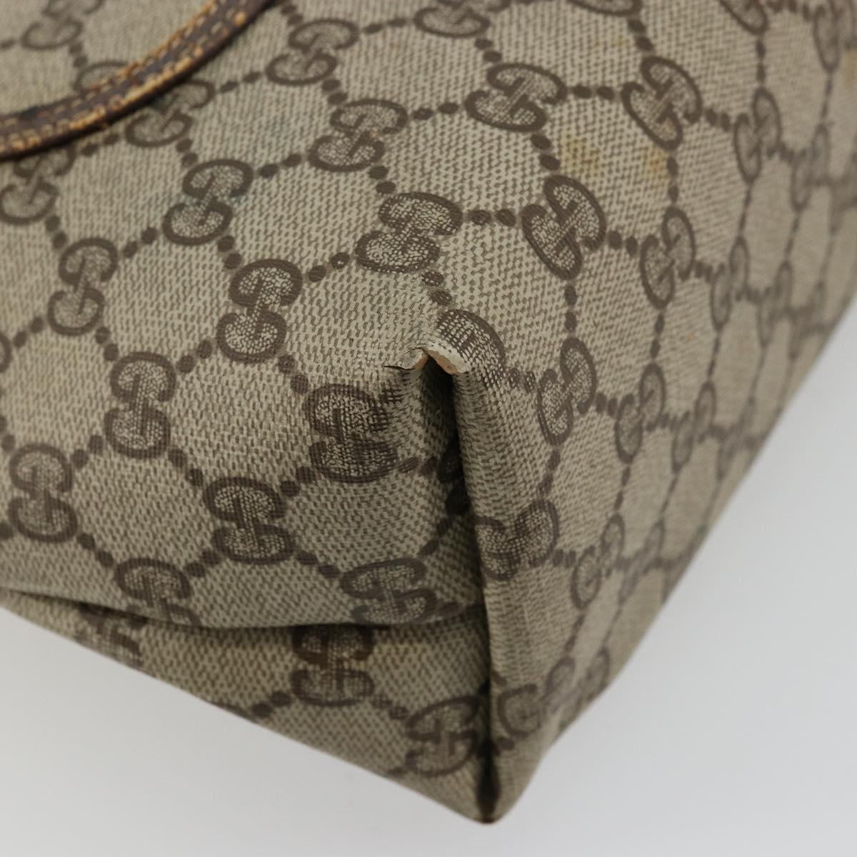 GUCCI GG Supreme Web Sherry Line Tote Bag PVC Beige Gold 39 02 003 Auth 178259