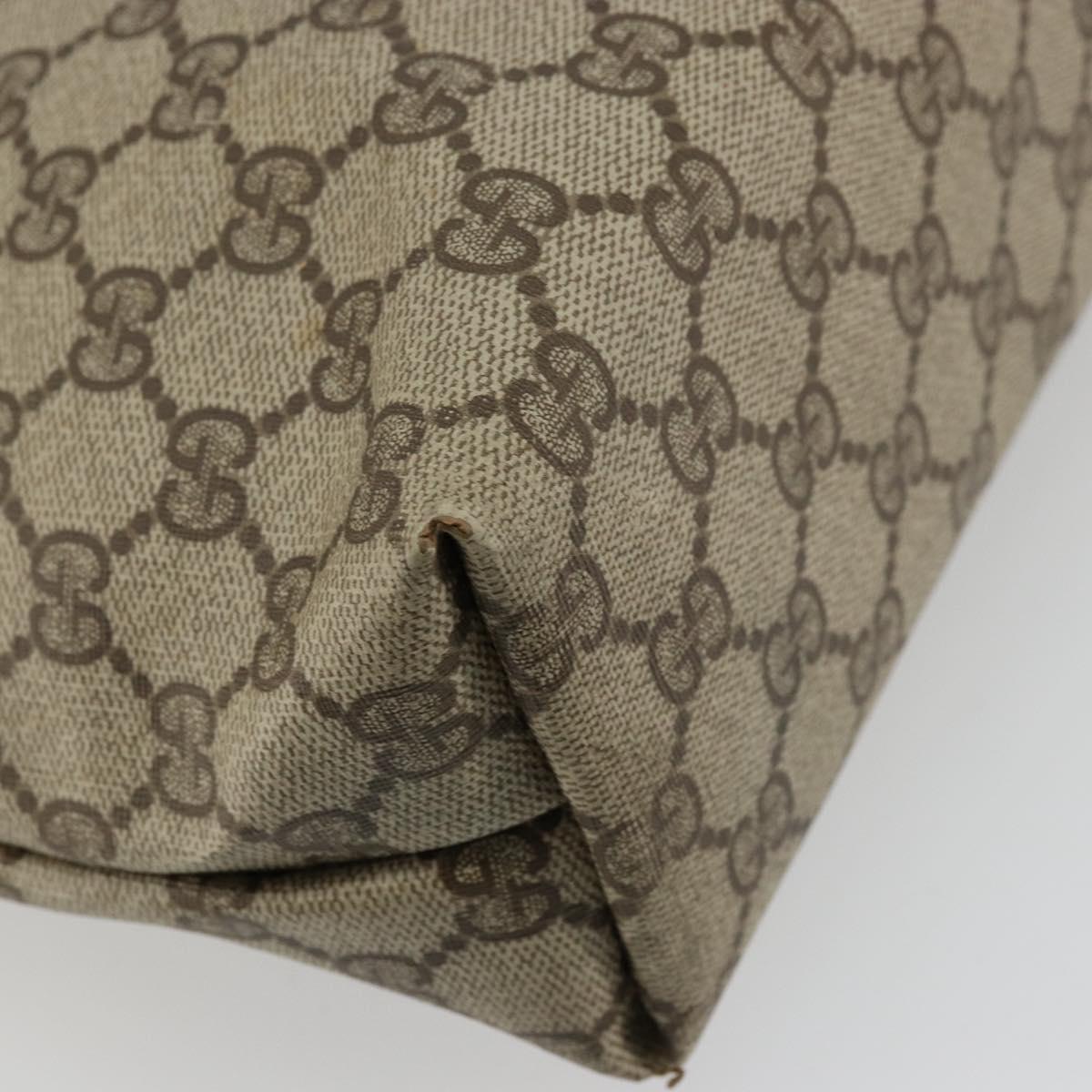 GUCCI GG Supreme Web Sherry Line Tote Bag PVC Beige Gold 39 02 003 Auth 178259