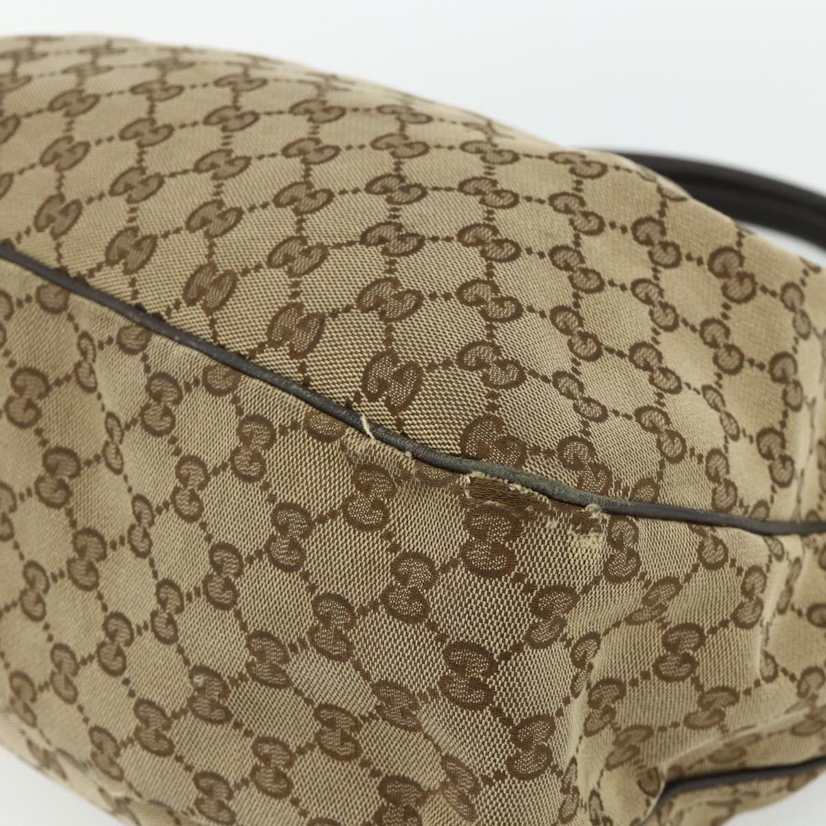 GUCCI GG Canvas Tote Bag Beige Gold 296835 Auth 178263