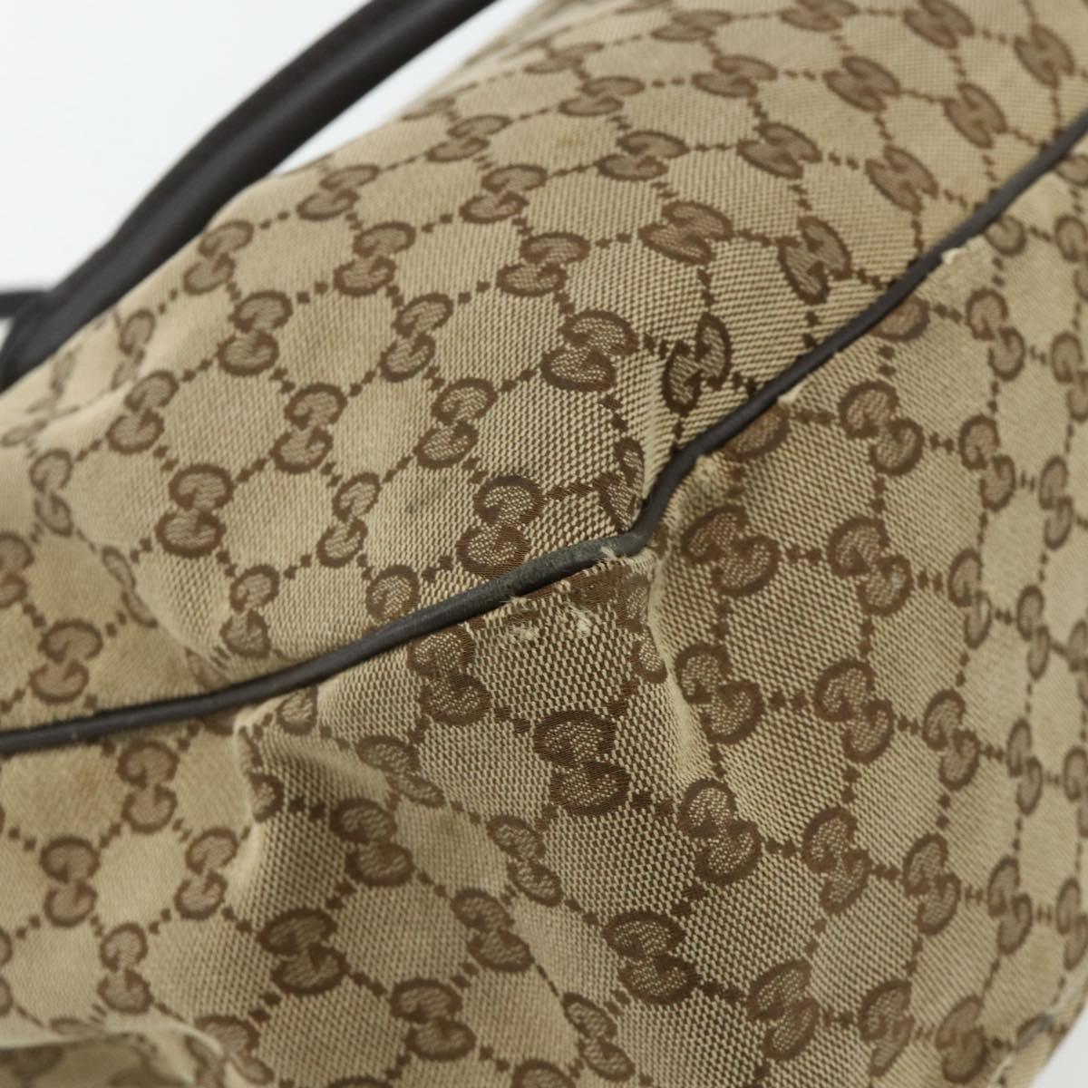 GUCCI GG Canvas Tote Bag Beige Gold 296835 Auth 178263