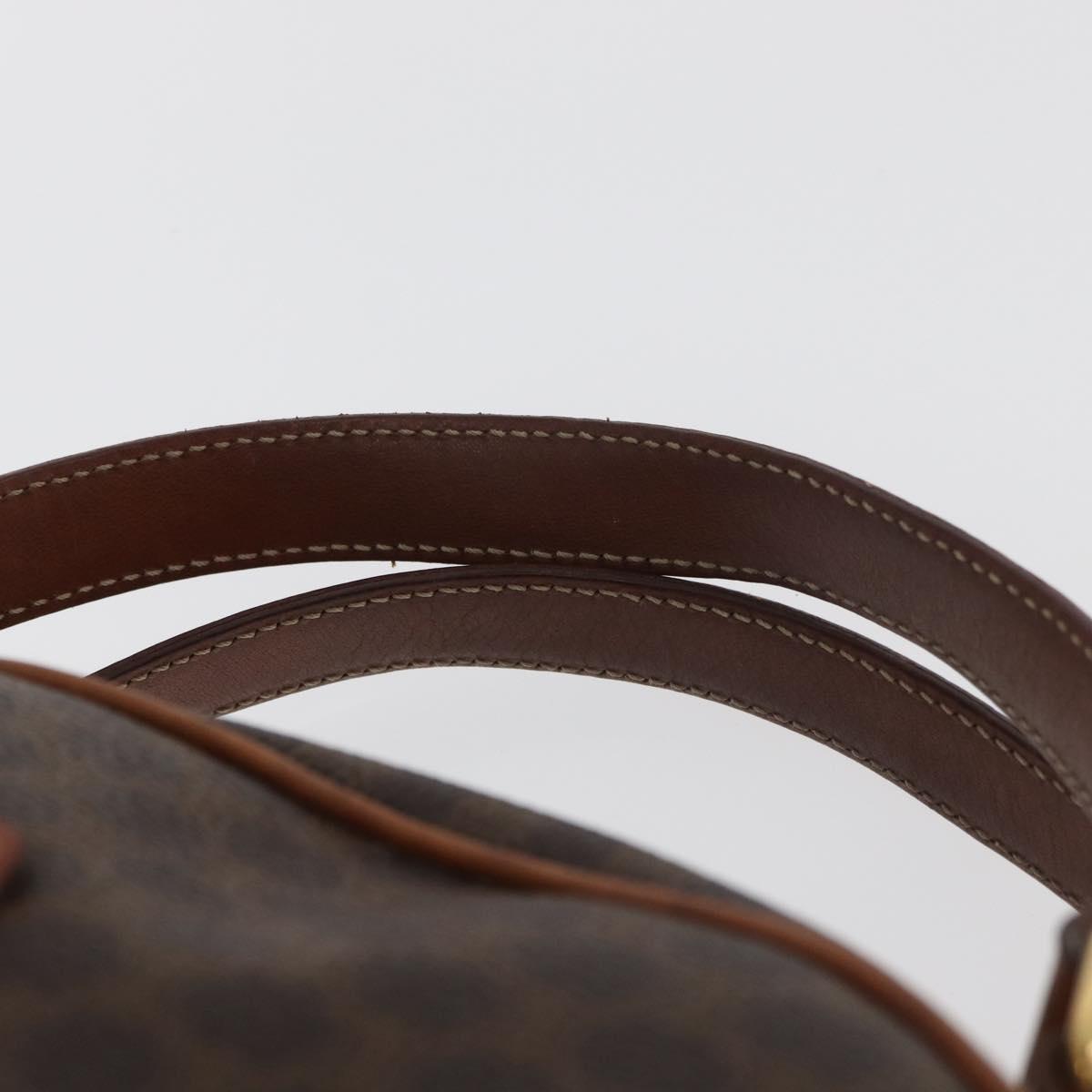 CELINE Macadam Canvas Hand Bag PVC Leather Brown Gold Auth 178270