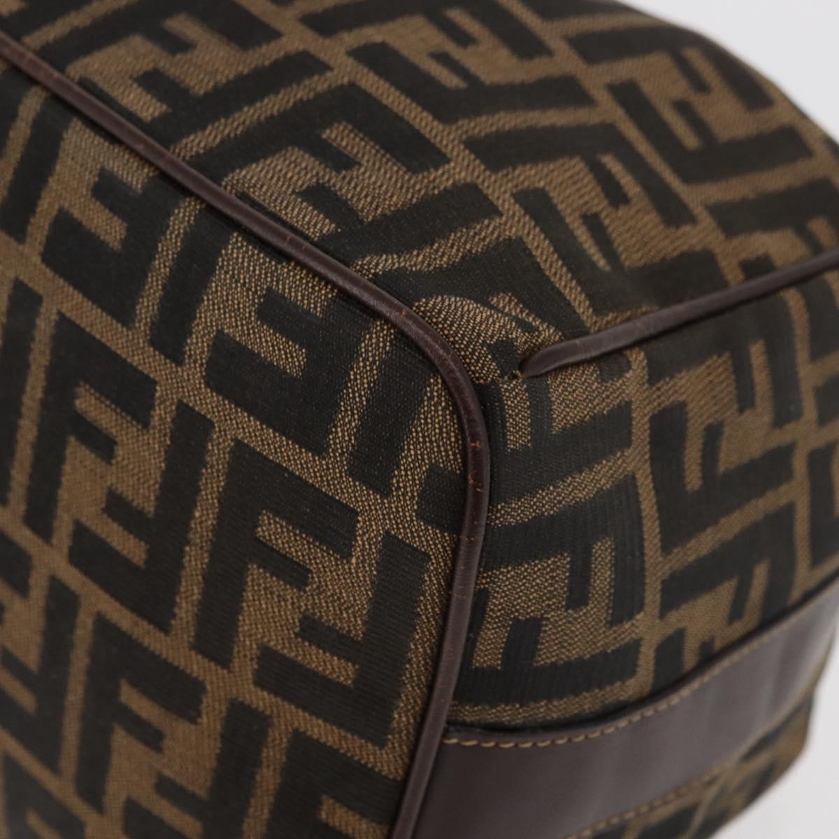 FENDI Zucca Canvas Hand Bag Black Brown Auth 178271A
