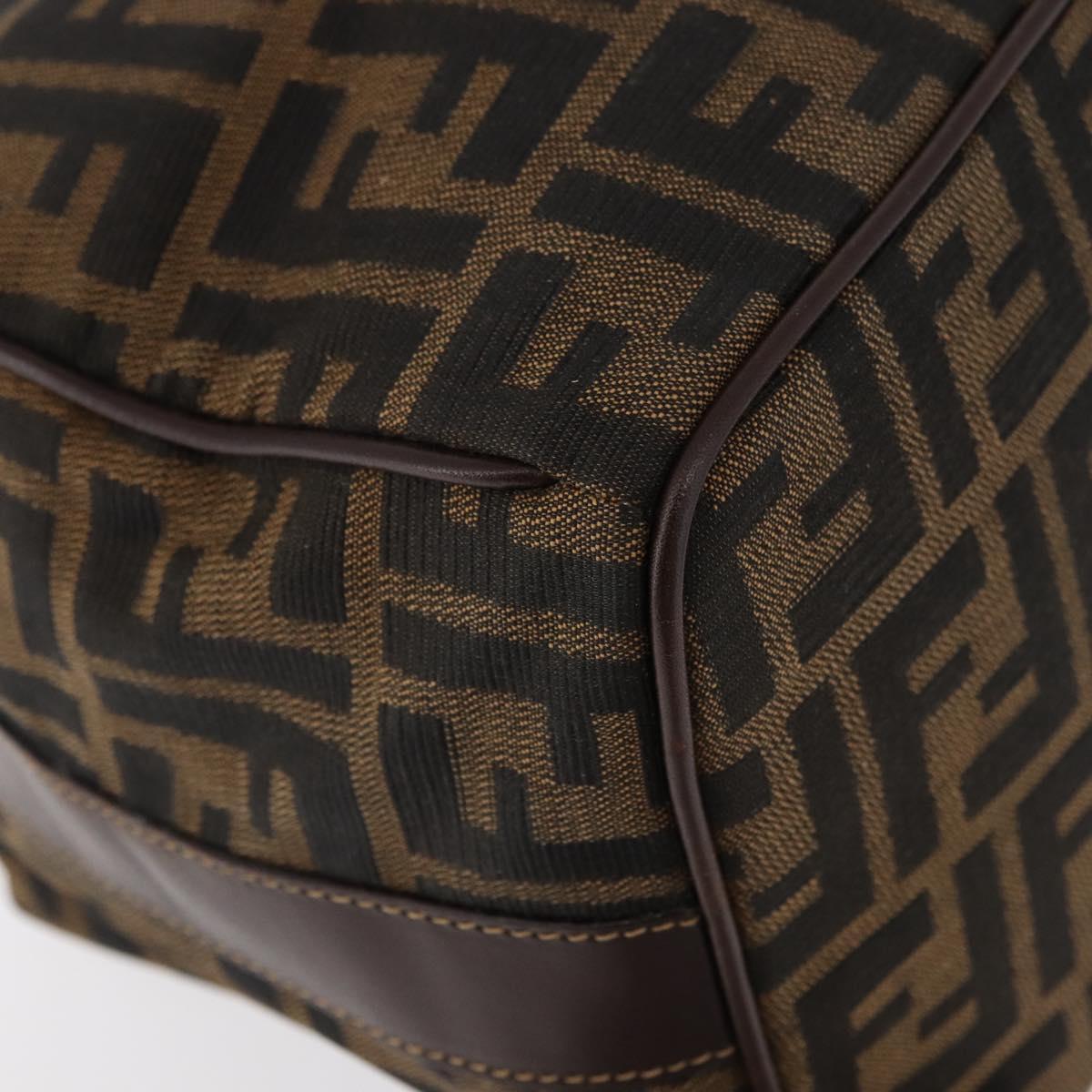 FENDI Zucca Canvas Hand Bag Black Brown Auth 178271A