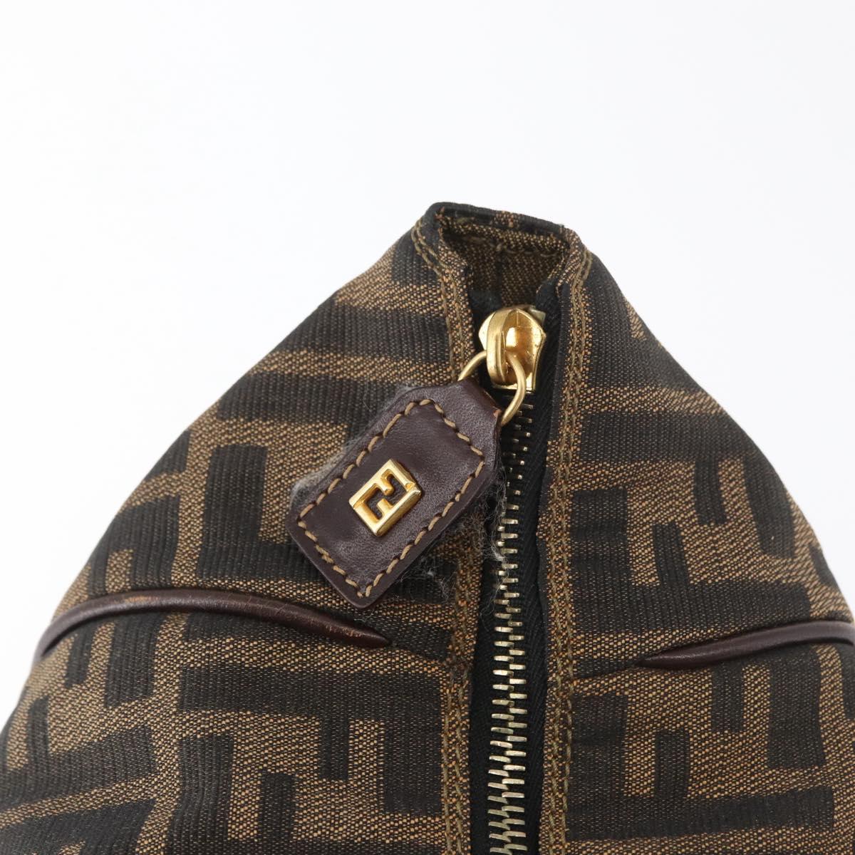 FENDI Zucca Canvas Hand Bag Black Brown Auth 178271A