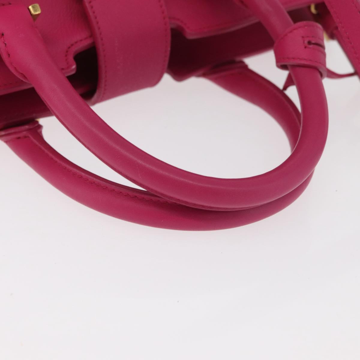 SAINT LAURENT Petit Cabas Hand Bag Leather 2way Pink Gold Auth 178276A