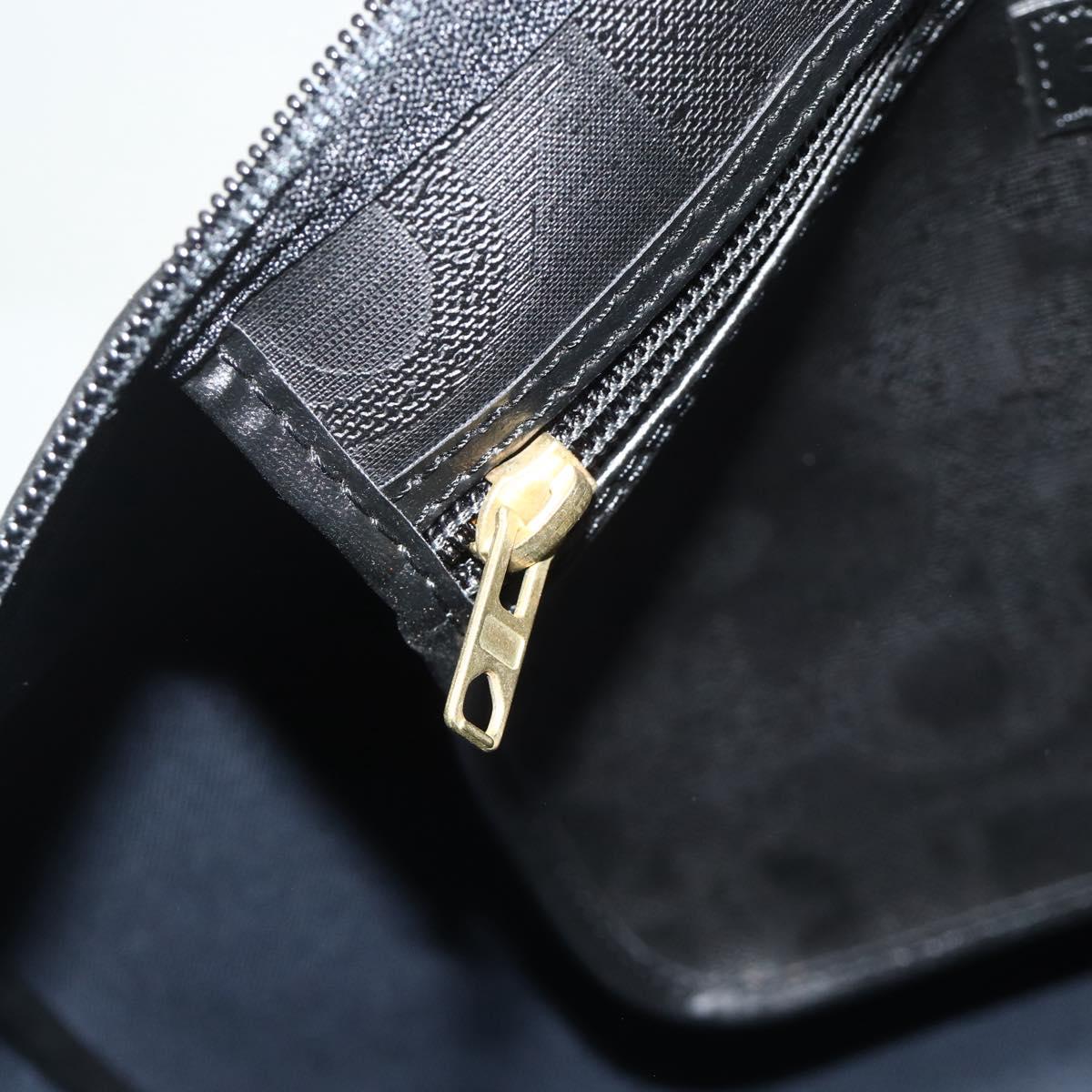 Christian Dior Trotter Canvas Boston Bag PVC Black Gold Auth 178277A