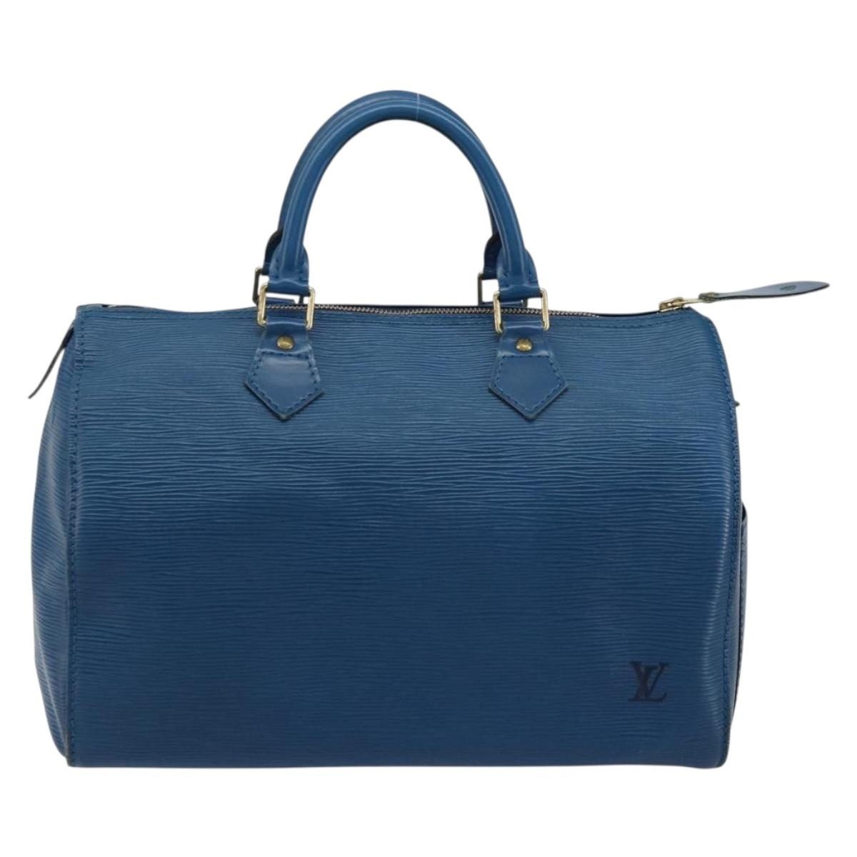 LOUIS VUITTON Epi Speedy 30 Hand Bag Toledo Blue M43005 LV Auth 178278A