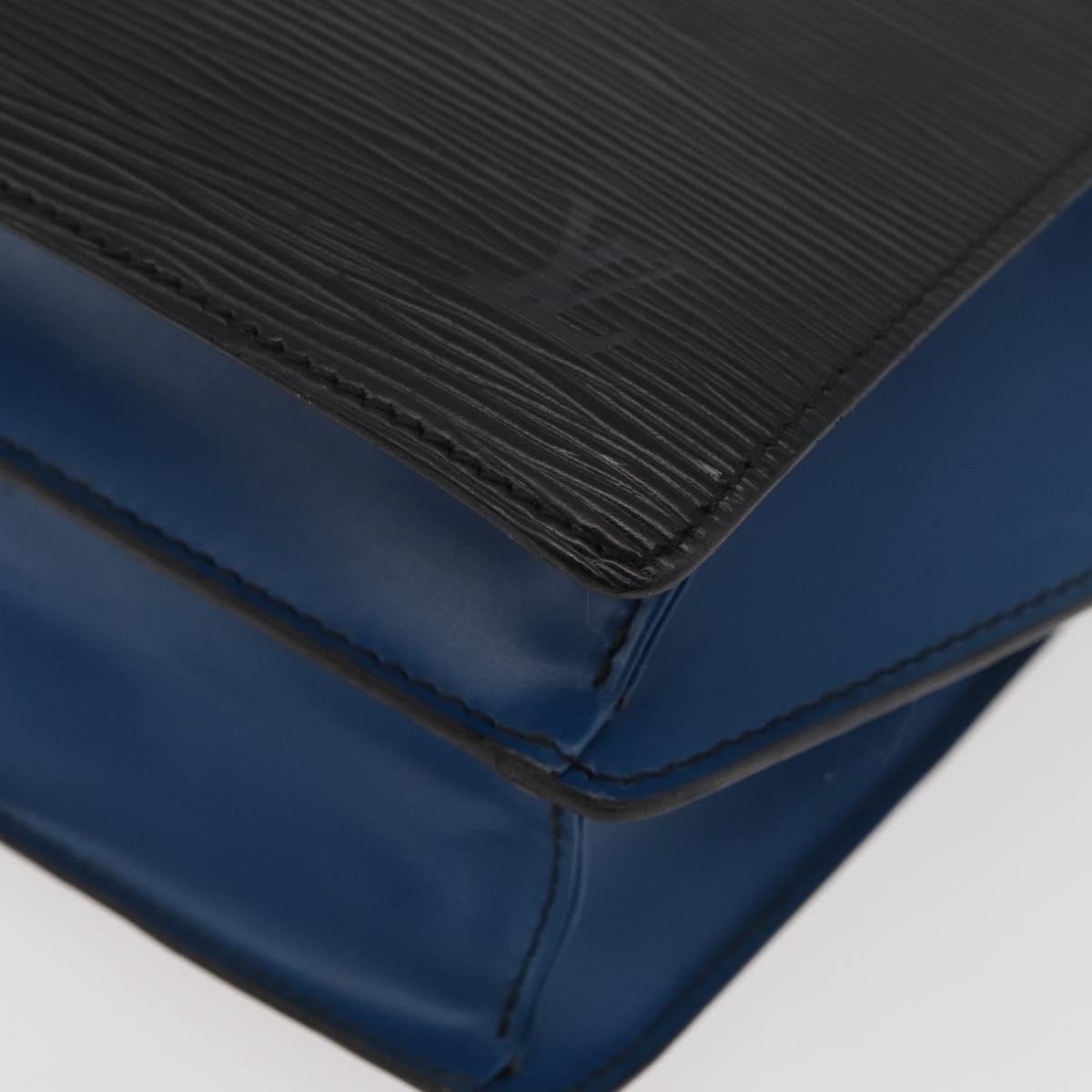 LOUIS VUITTON Epi Bicolor Varenne Hand Bag Black Blue M52385 LV Auth 178287
