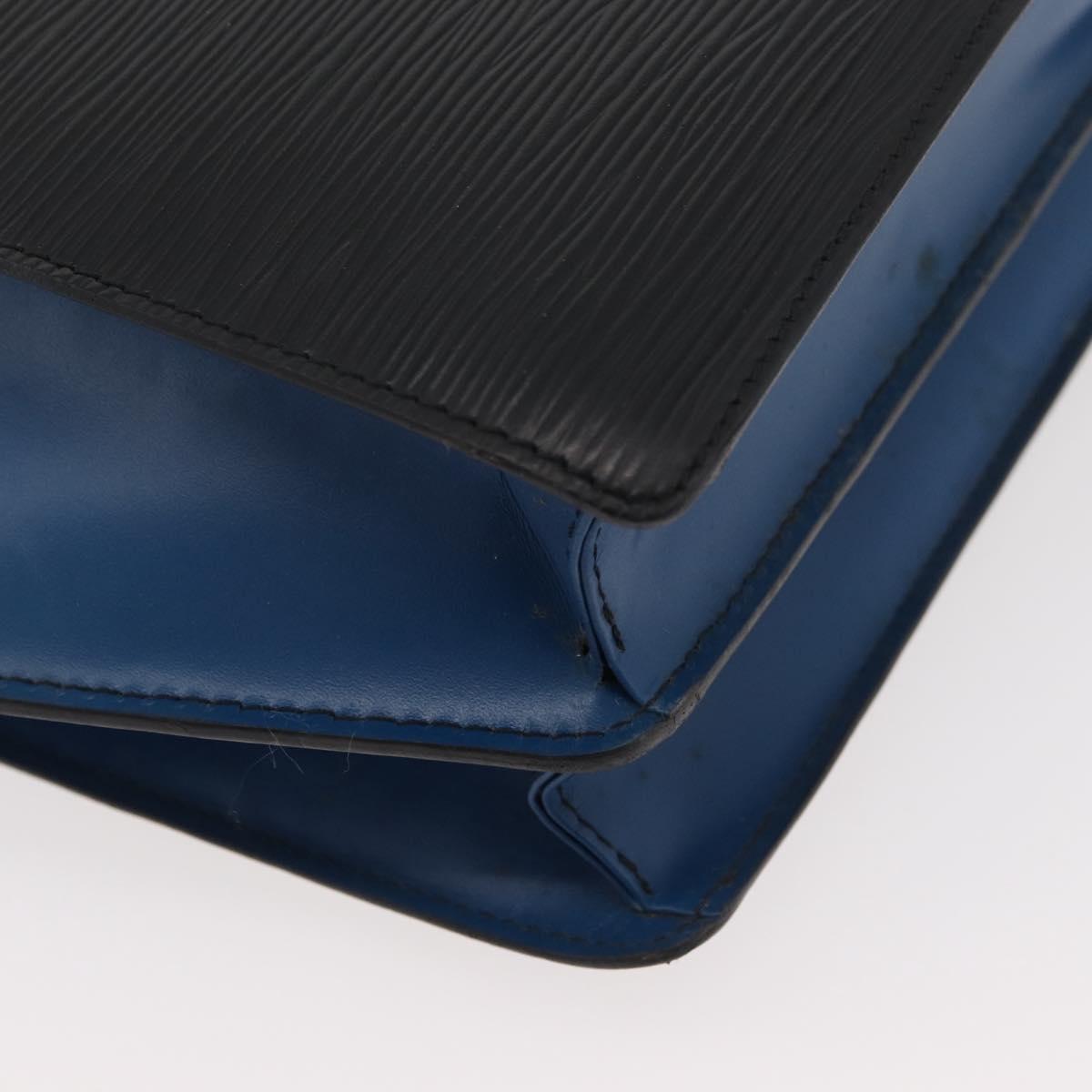 LOUIS VUITTON Epi Bicolor Varenne Hand Bag Black Blue M52385 LV Auth 178287