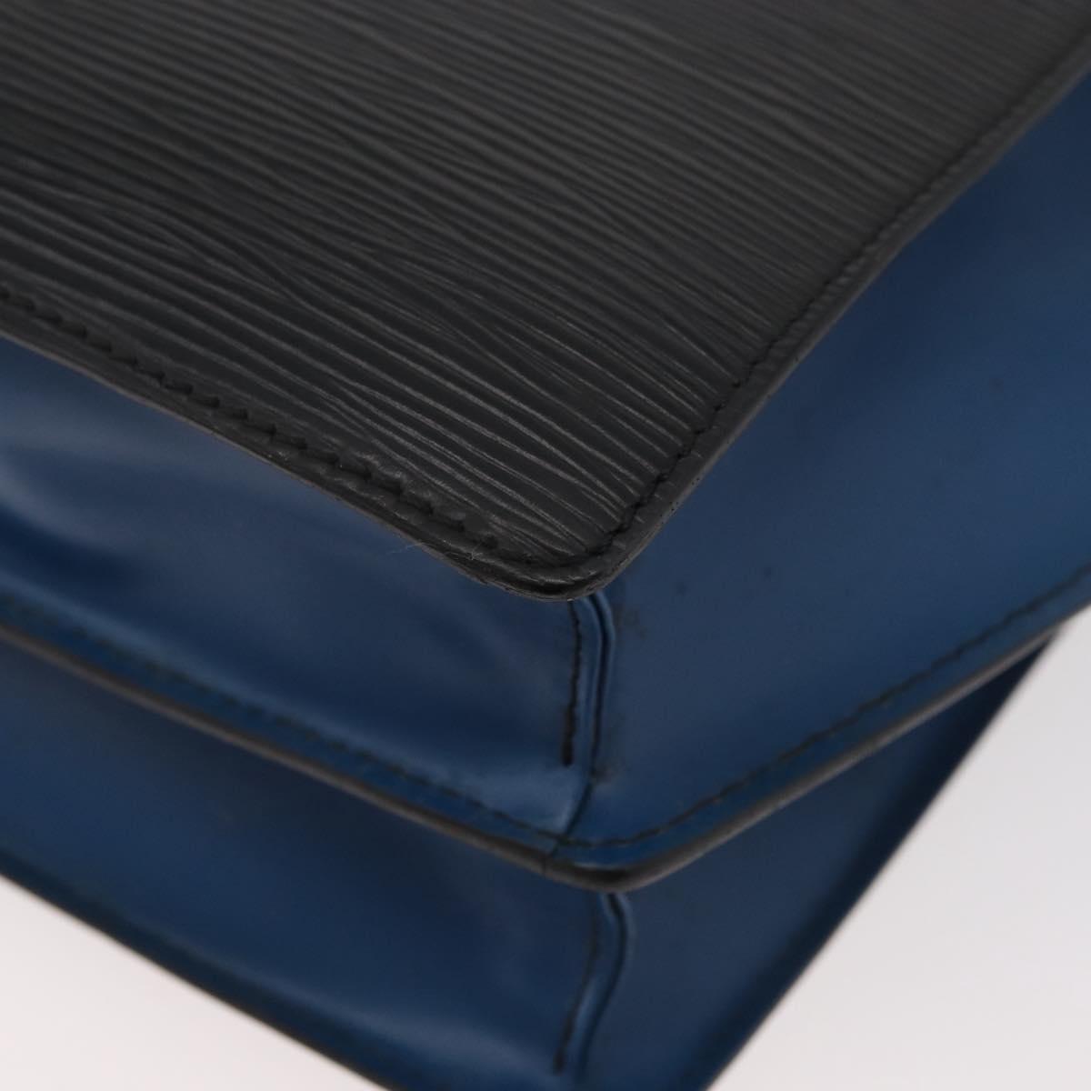 LOUIS VUITTON Epi Bicolor Varenne Hand Bag Black Blue M52385 LV Auth 178287