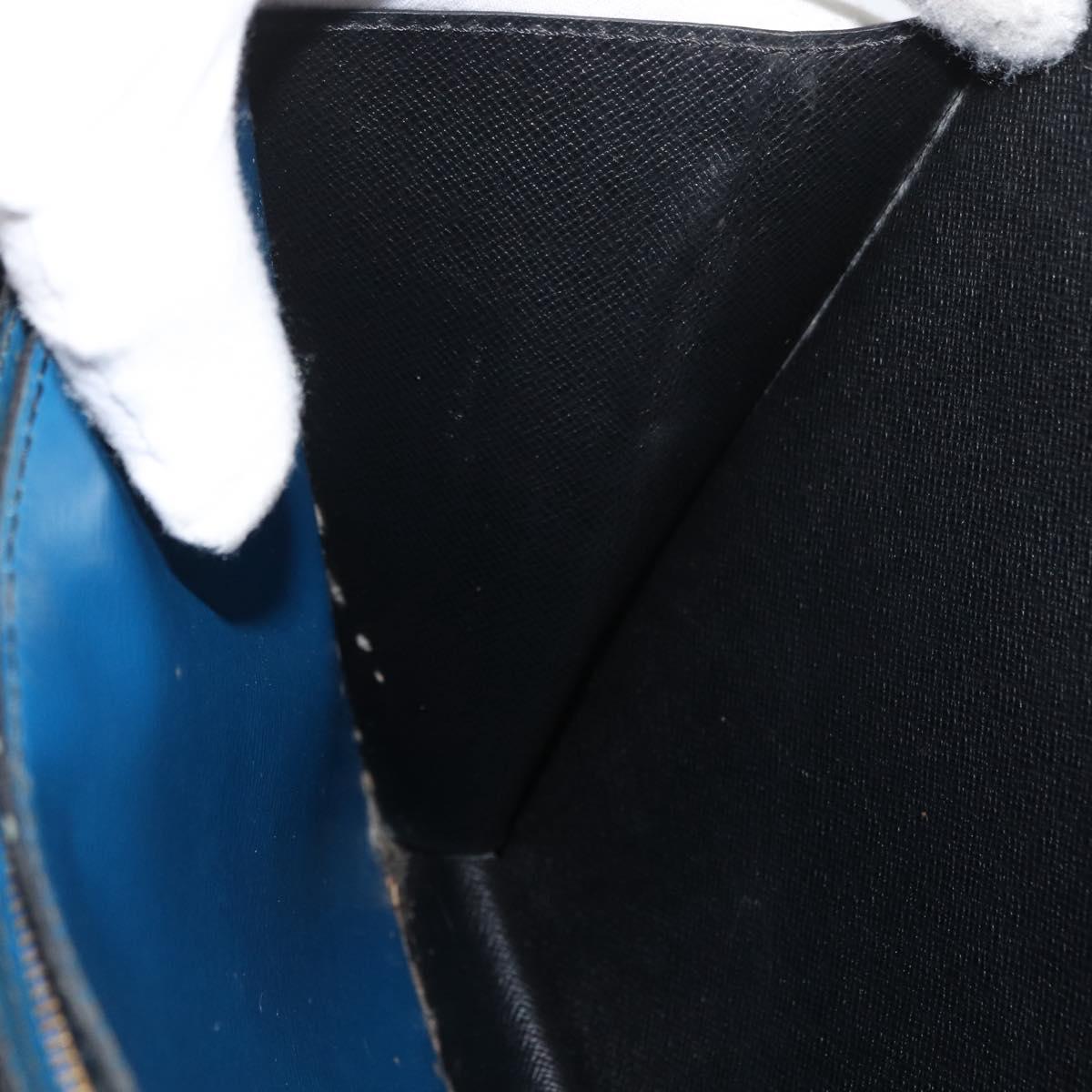 LOUIS VUITTON Epi Bicolor Varenne Hand Bag Black Blue M52385 LV Auth 178287