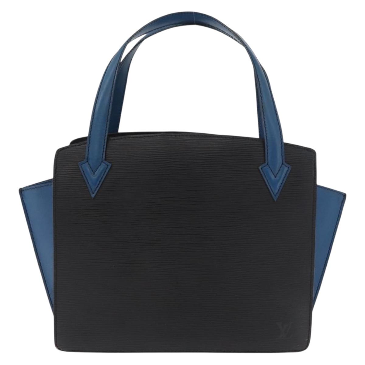 LOUIS VUITTON Epi Bicolor Varenne Hand Bag Black Blue M52385 LV Auth 178287