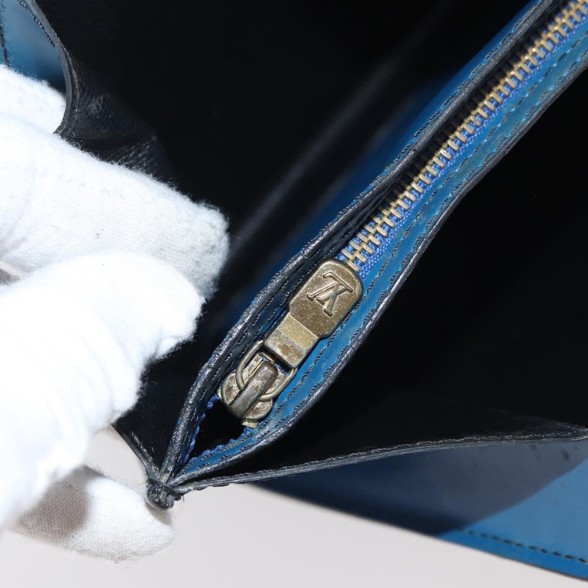 LOUIS VUITTON Epi Bicolor Varenne Hand Bag Black Blue M52385 LV Auth 178287