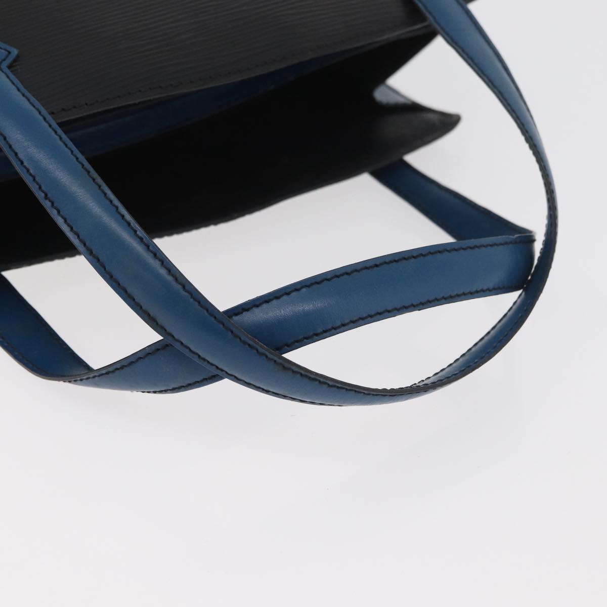 LOUIS VUITTON Epi Bicolor Varenne Hand Bag Black Blue M52385 LV Auth 178287