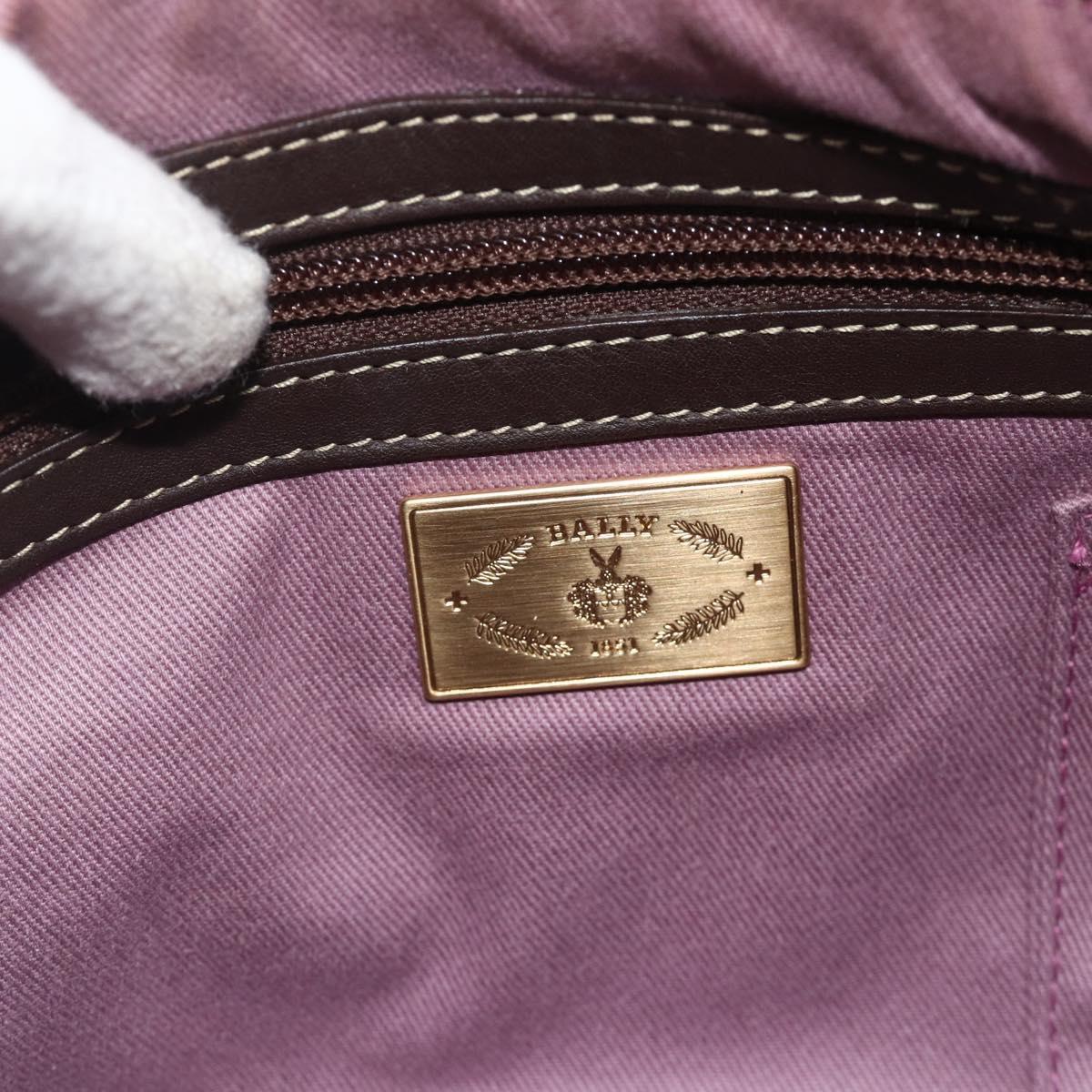 BALLY Shoulder Bag Leather Brown Gold Auth 178289A