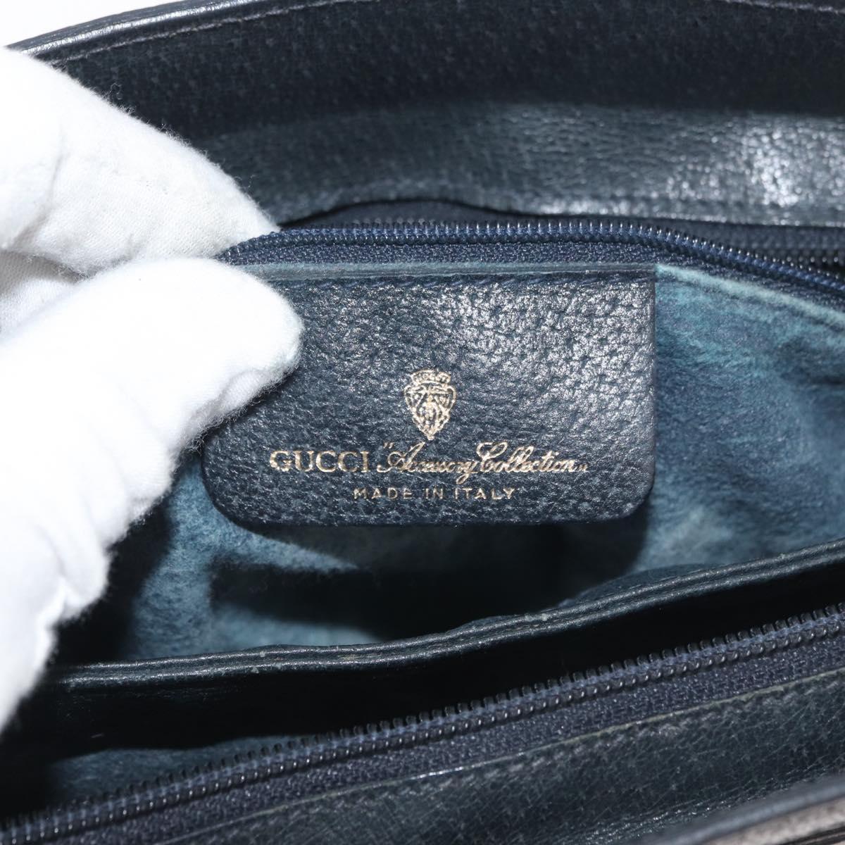 GUCCI GG Supreme Sherry Line Shoulder Bag PVC Navy Gold 14 02 013 Auth 178297