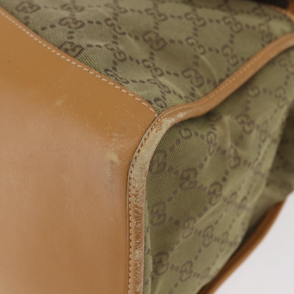 GUCCI GG Canvas Tote Bag Khaki Gold Auth 178301