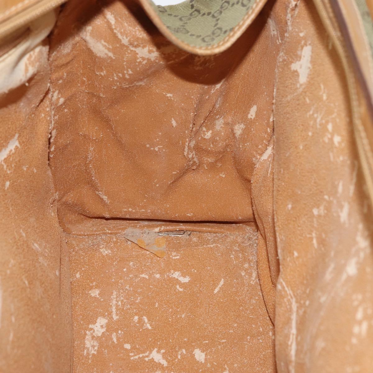 GUCCI GG Canvas Tote Bag Khaki Gold Auth 178301