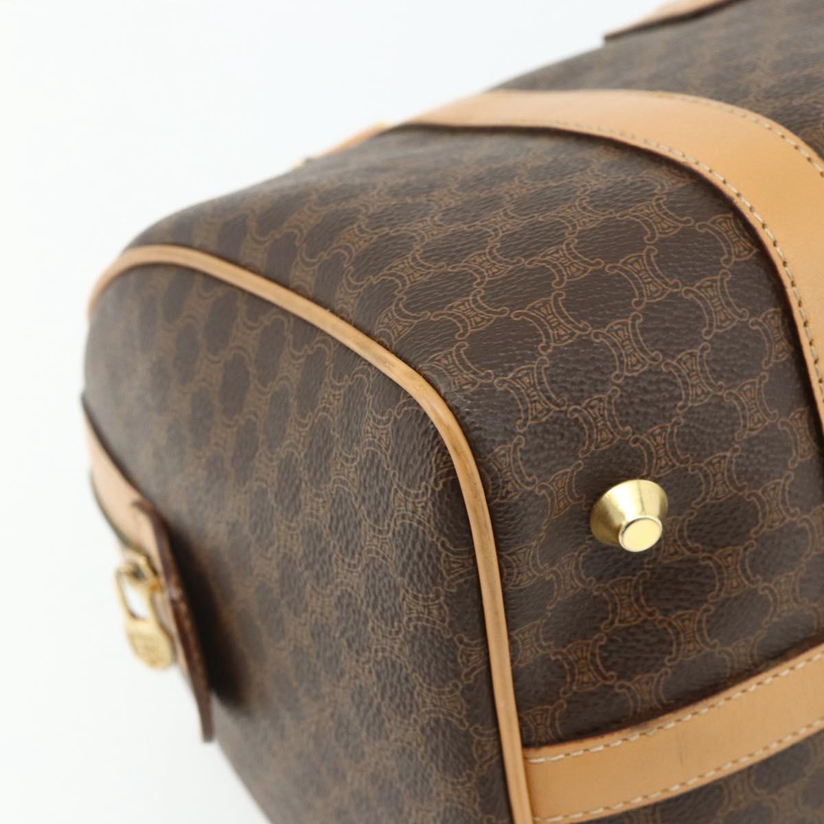 CELINE Macadam Canvas Hand Bag PVC Leather Brown Gold Auth 178304A