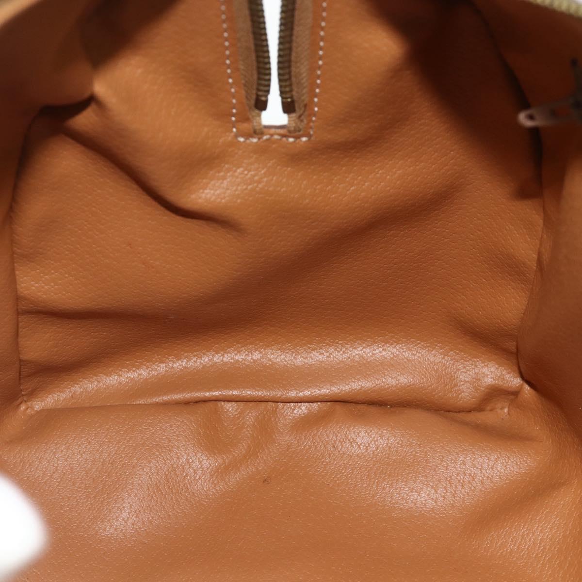 CELINE Macadam Canvas Hand Bag PVC Leather Brown Gold Auth 178304A
