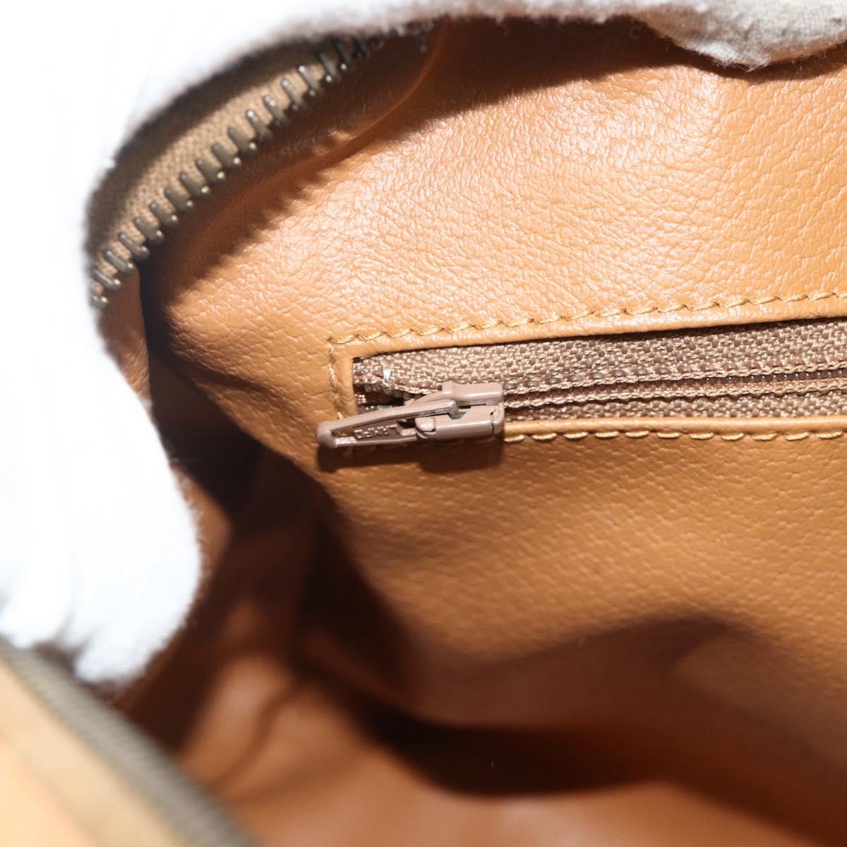 CELINE Macadam Canvas Hand Bag PVC Leather Brown Gold Auth 178304A