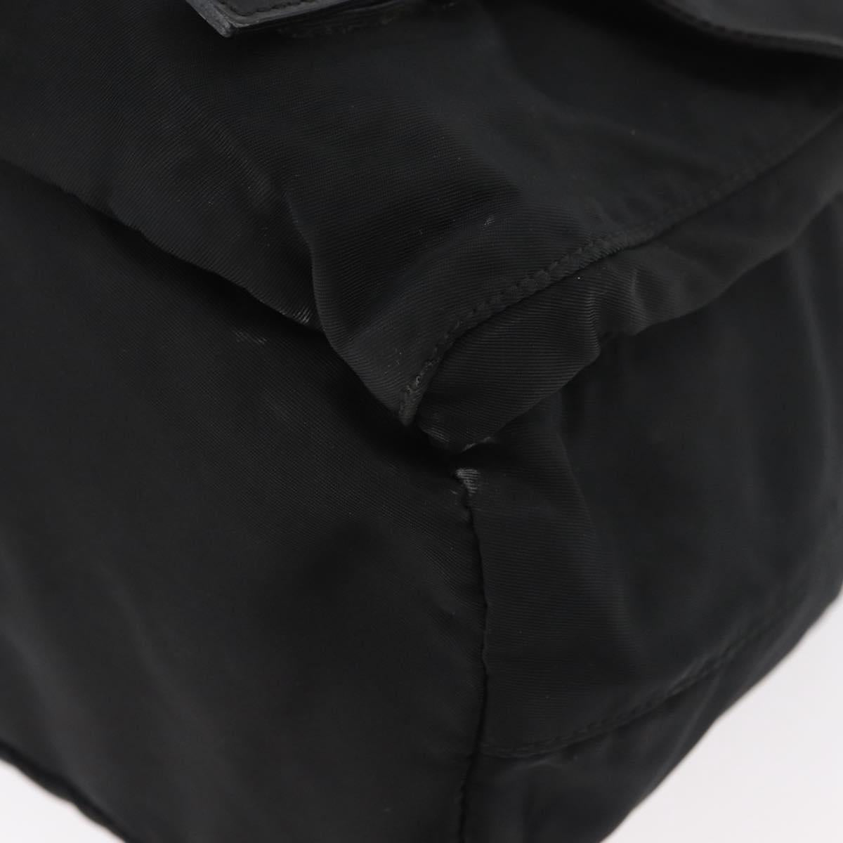 PRADA Backpack Nylon Black Silver Auth 178309