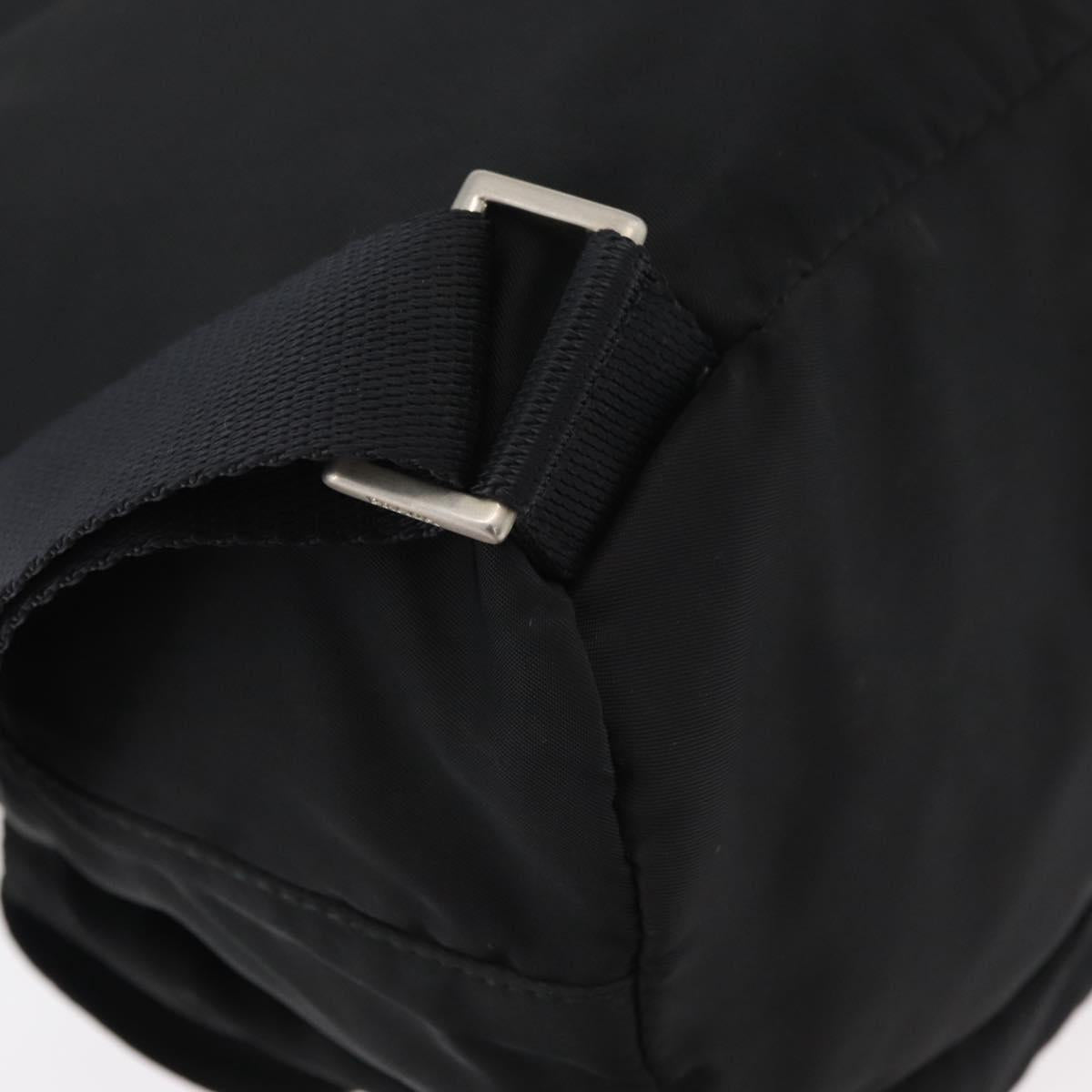 PRADA Backpack Nylon Black Silver Auth 178309