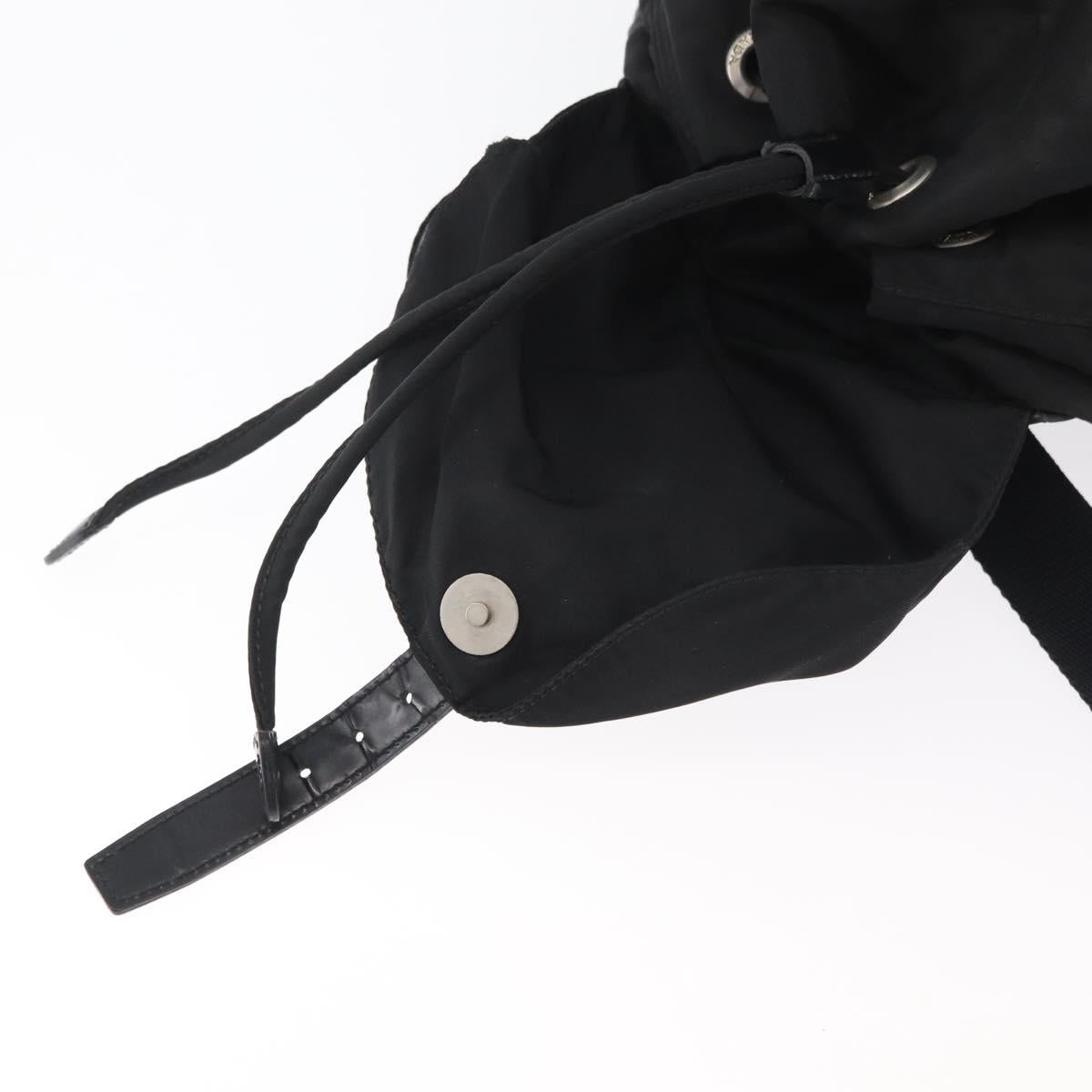 PRADA Backpack Nylon Black Silver Auth 178309