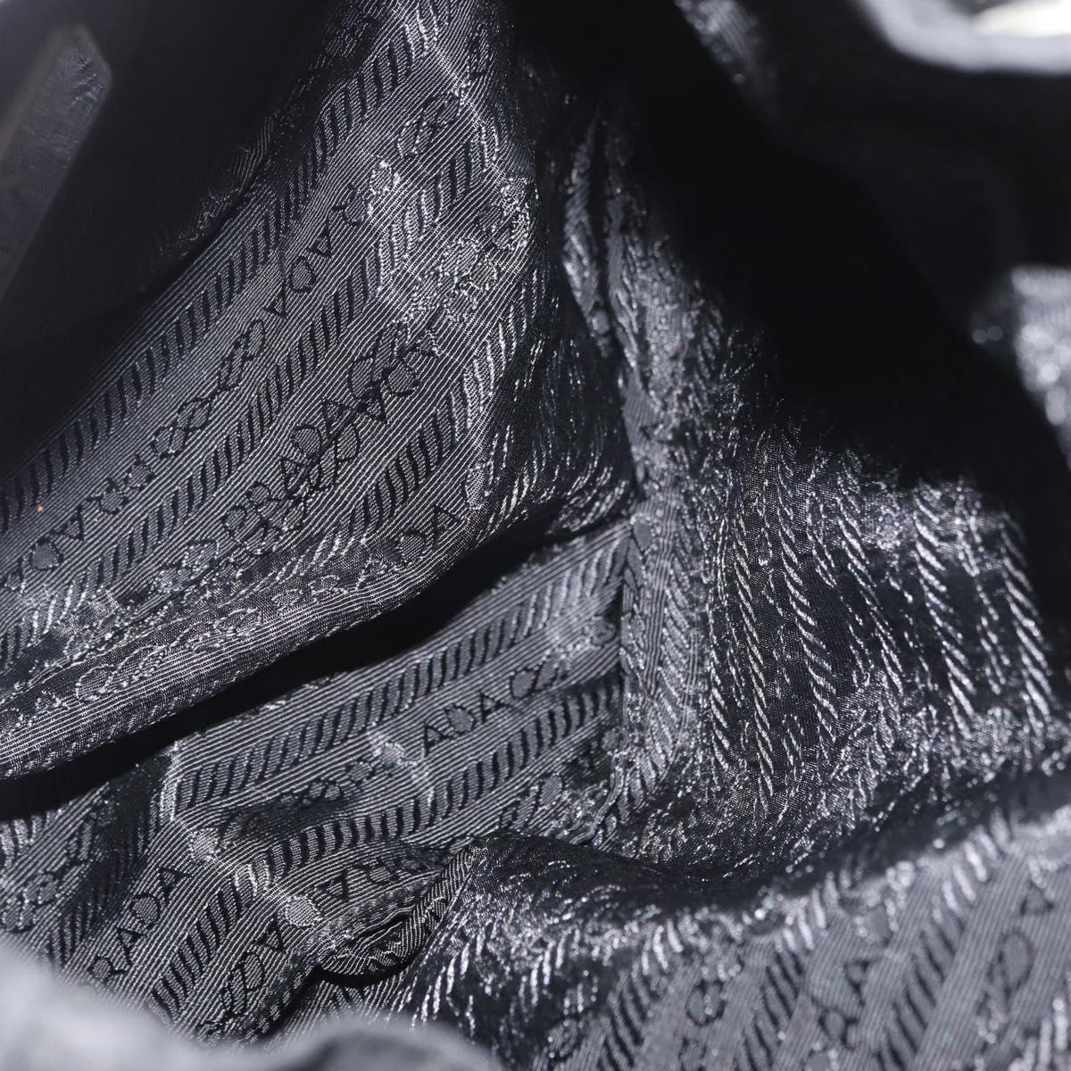 PRADA Backpack Nylon Black Silver Auth 178309
