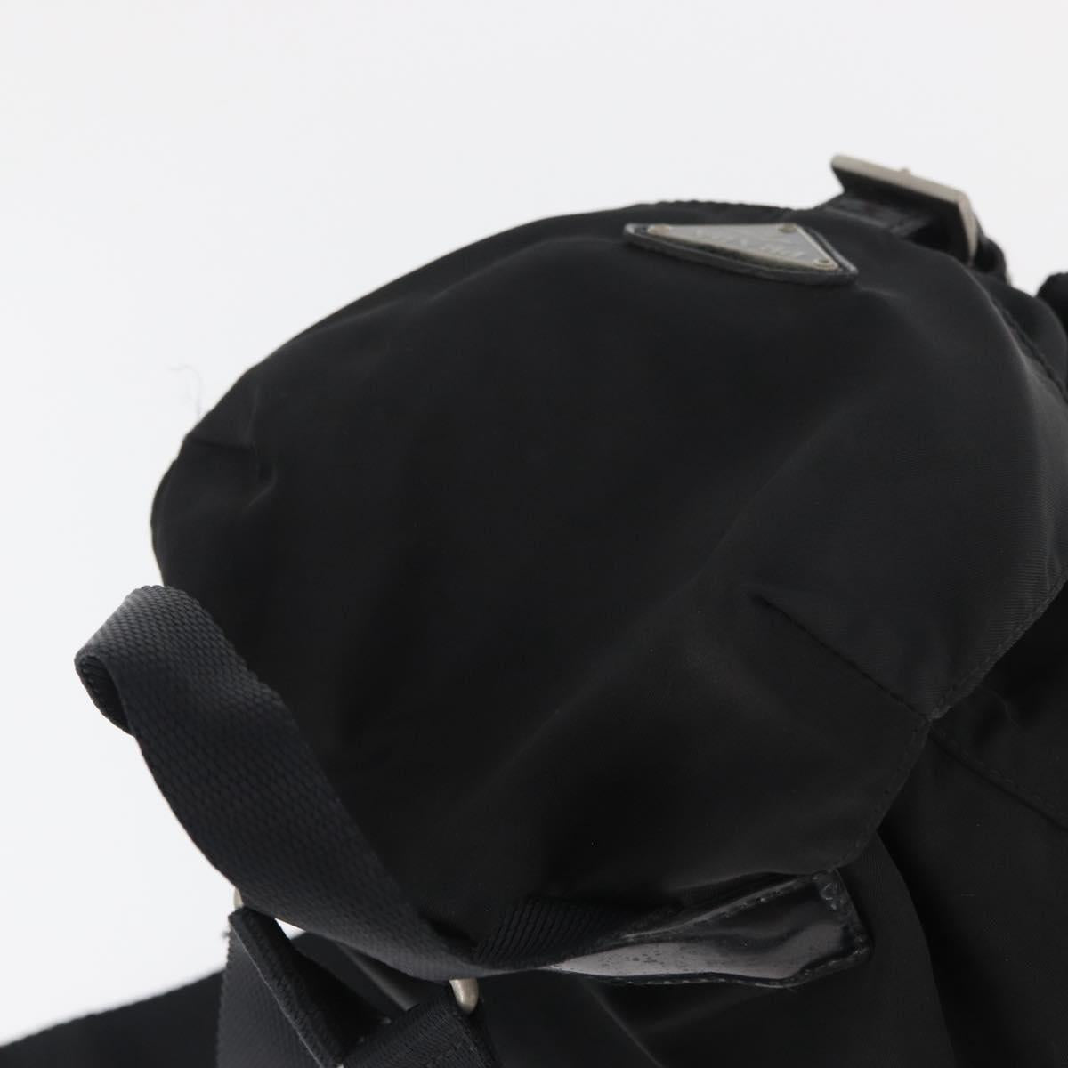 PRADA Backpack Nylon Black Silver Auth 178309