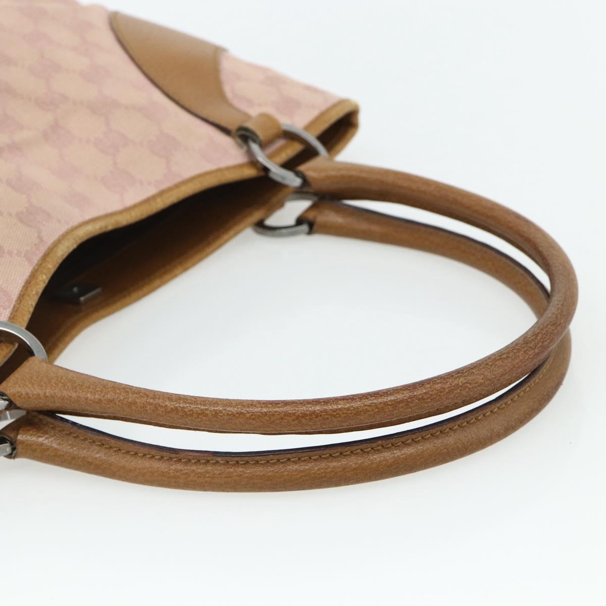 GUCCI GG Canvas Tote Bag Pink Silver 113015 Auth 178312