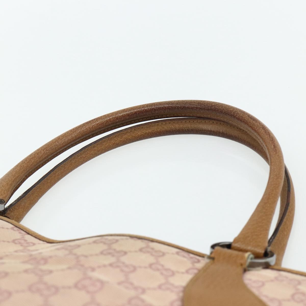 GUCCI GG Canvas Tote Bag Pink Silver 113015 Auth 178312