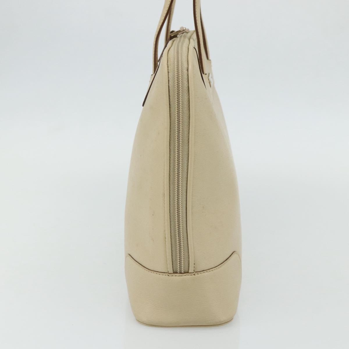 GUCCI Tote Bag Leather Beige Silver 002 1122 2684 Auth 178316