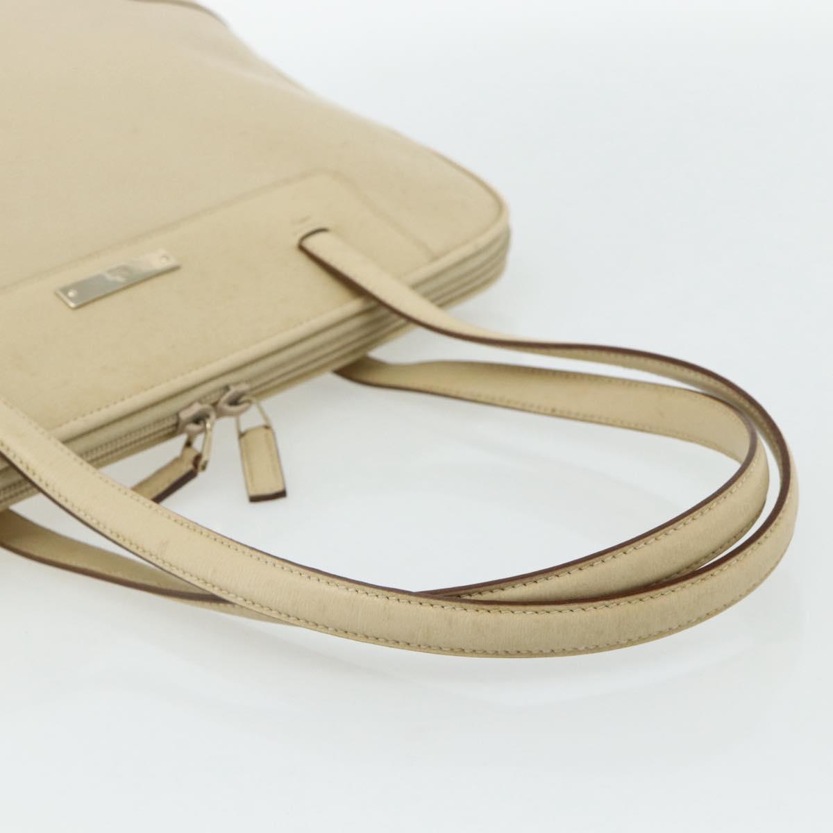 GUCCI Tote Bag Leather Beige Silver 002 1122 2684 Auth 178316