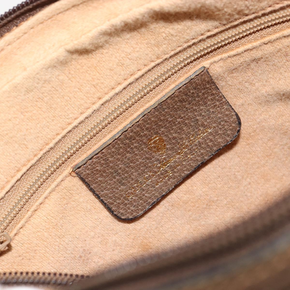 GUCCI GG Supreme Web Sherry Line Bag PVC Beige Gold 93 02 049 Auth 178321