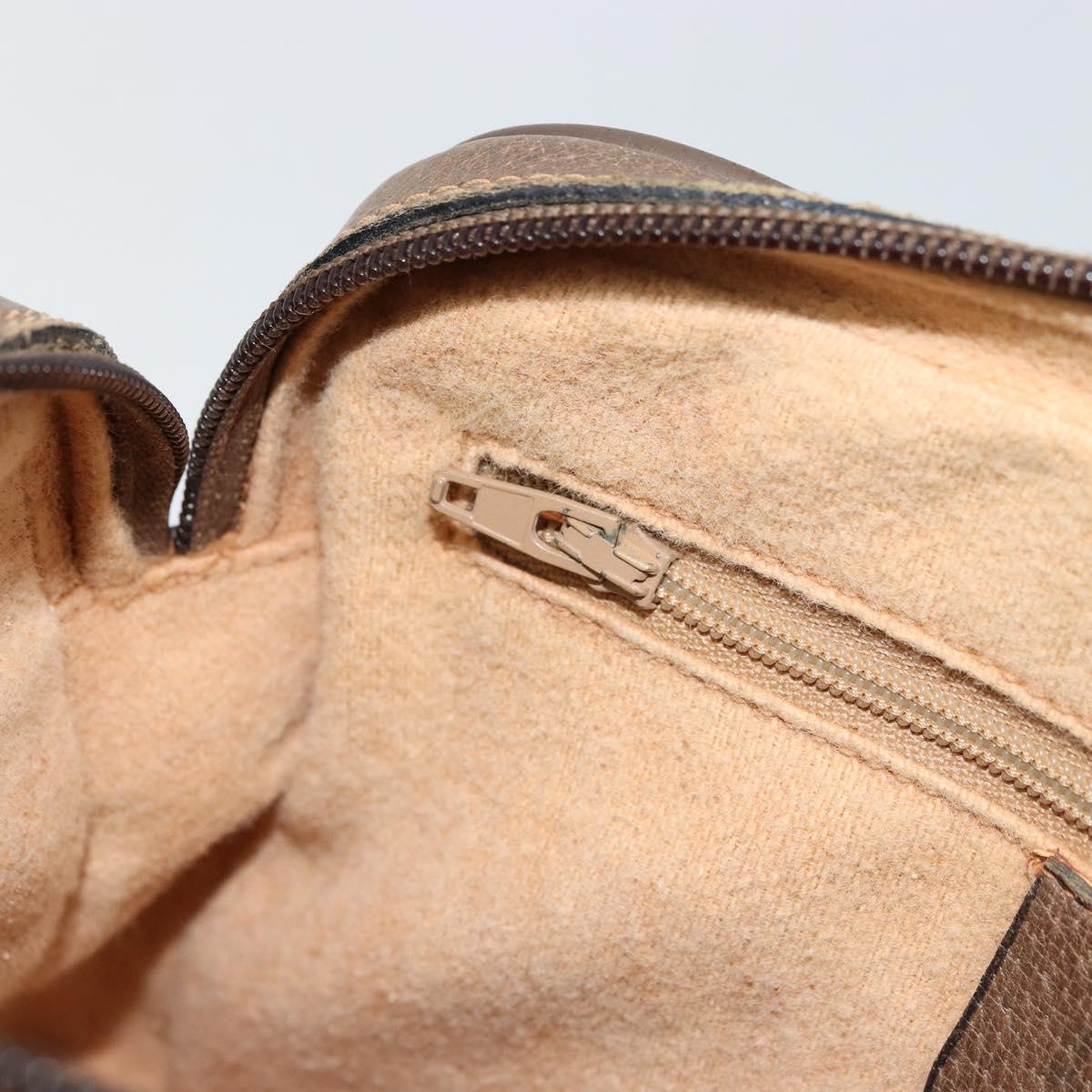 GUCCI GG Supreme Web Sherry Line Bag PVC Beige Gold 93 02 049 Auth 178321