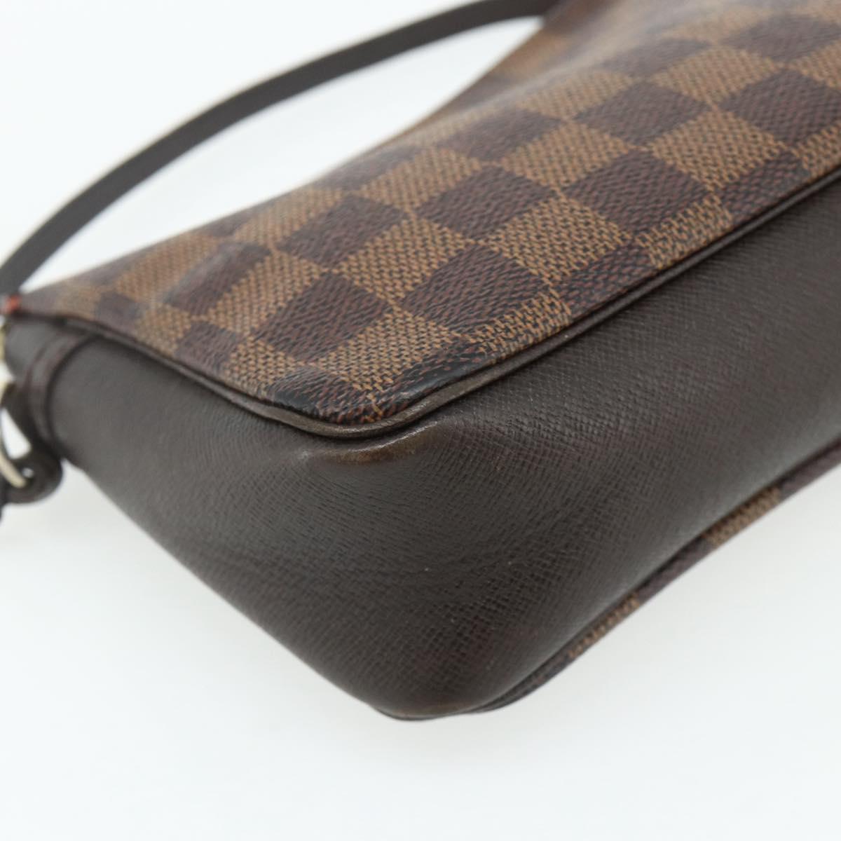 LOUIS VUITTON Damier Ebene Trousse Makeup Pouch N51982 LV Auth 178322A