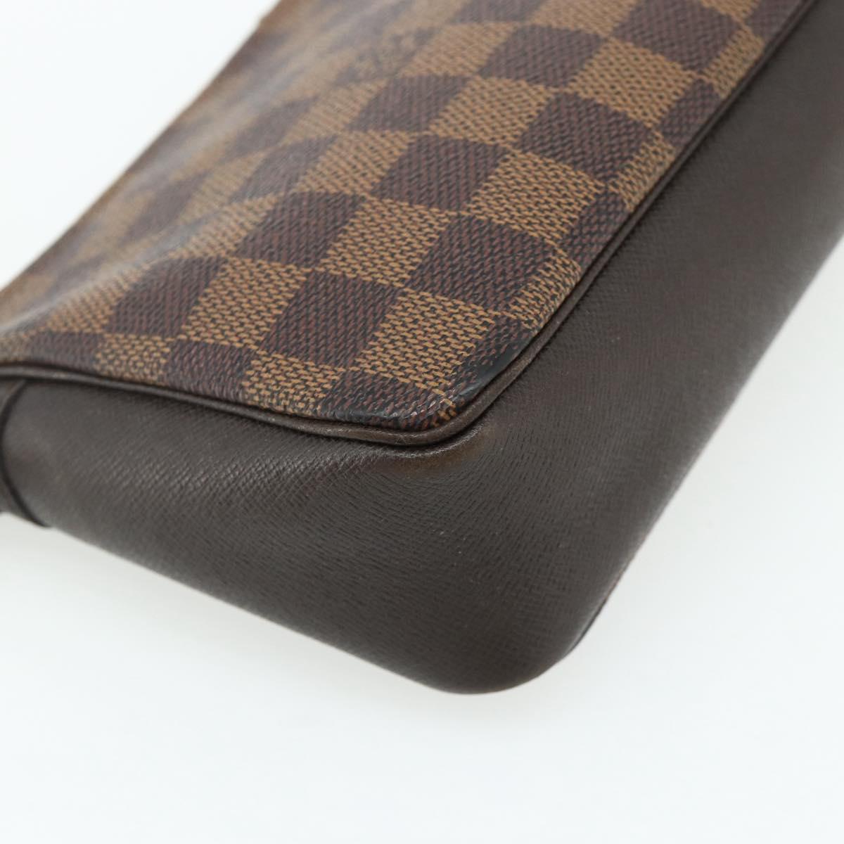 LOUIS VUITTON Damier Ebene Trousse Makeup Pouch N51982 LV Auth 178322A