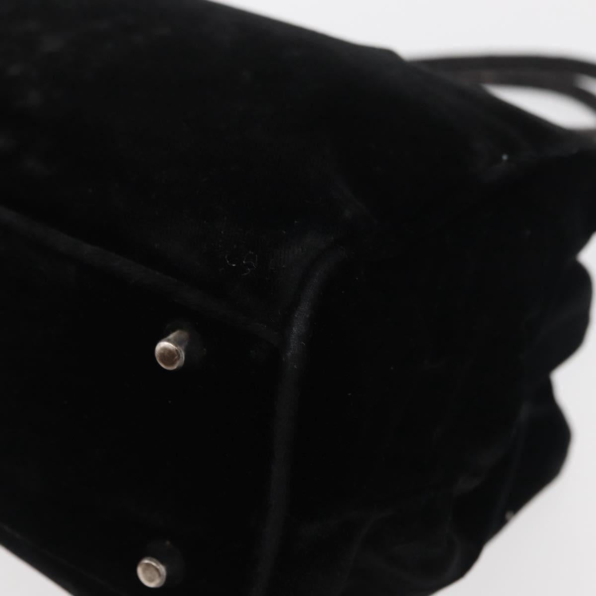PRADA Hand Bag Velor Black Auth 178324
