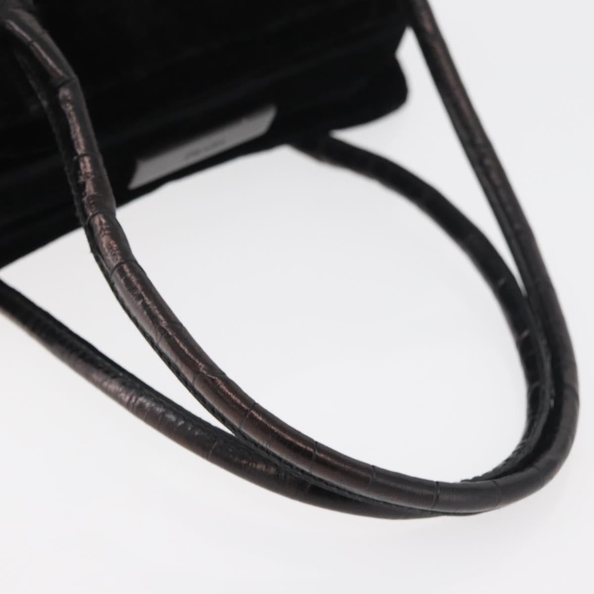 PRADA Hand Bag Velor Black Auth 178324